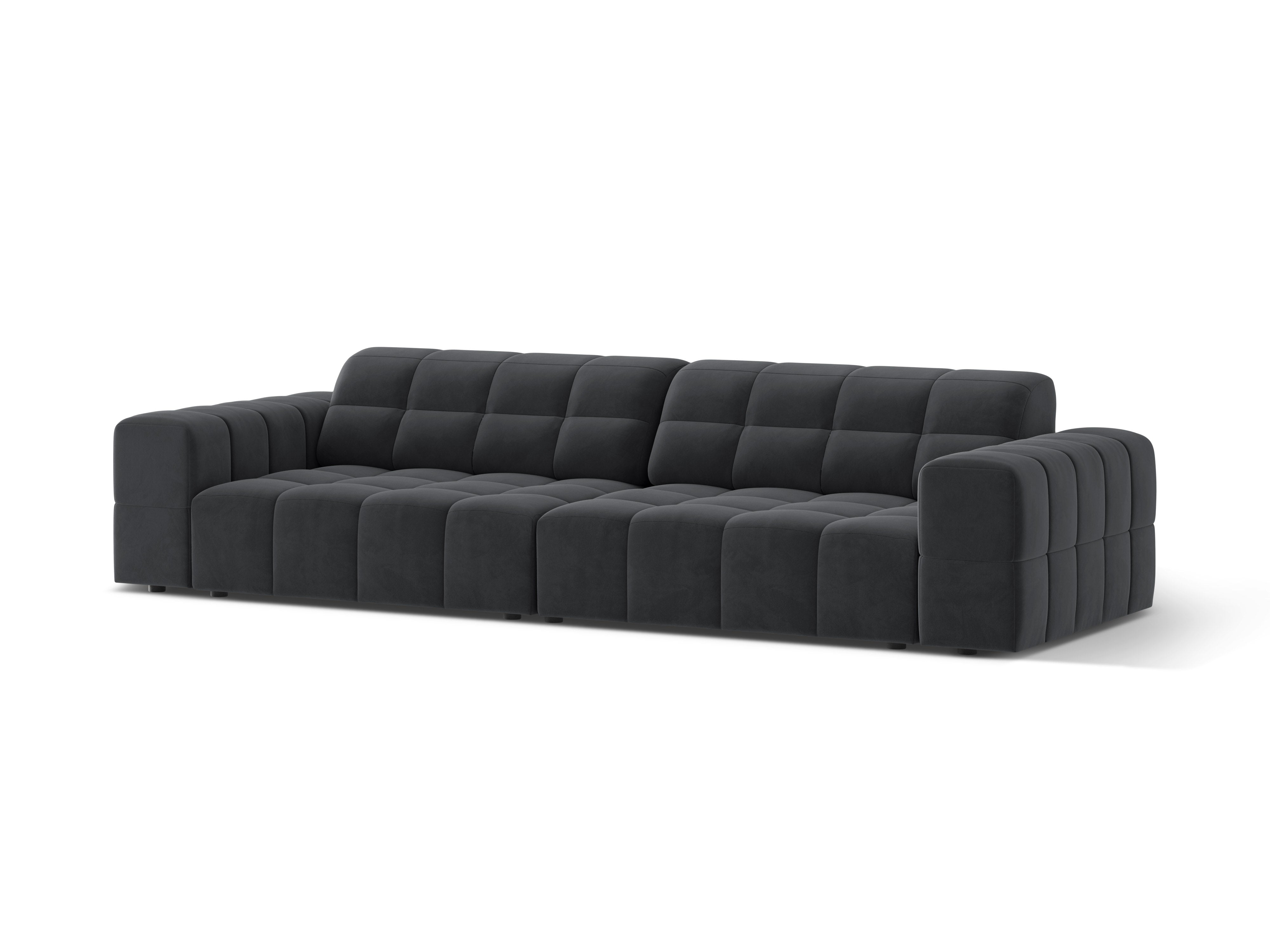 Samtsofa 4-Personen Chicago Dark Grey
