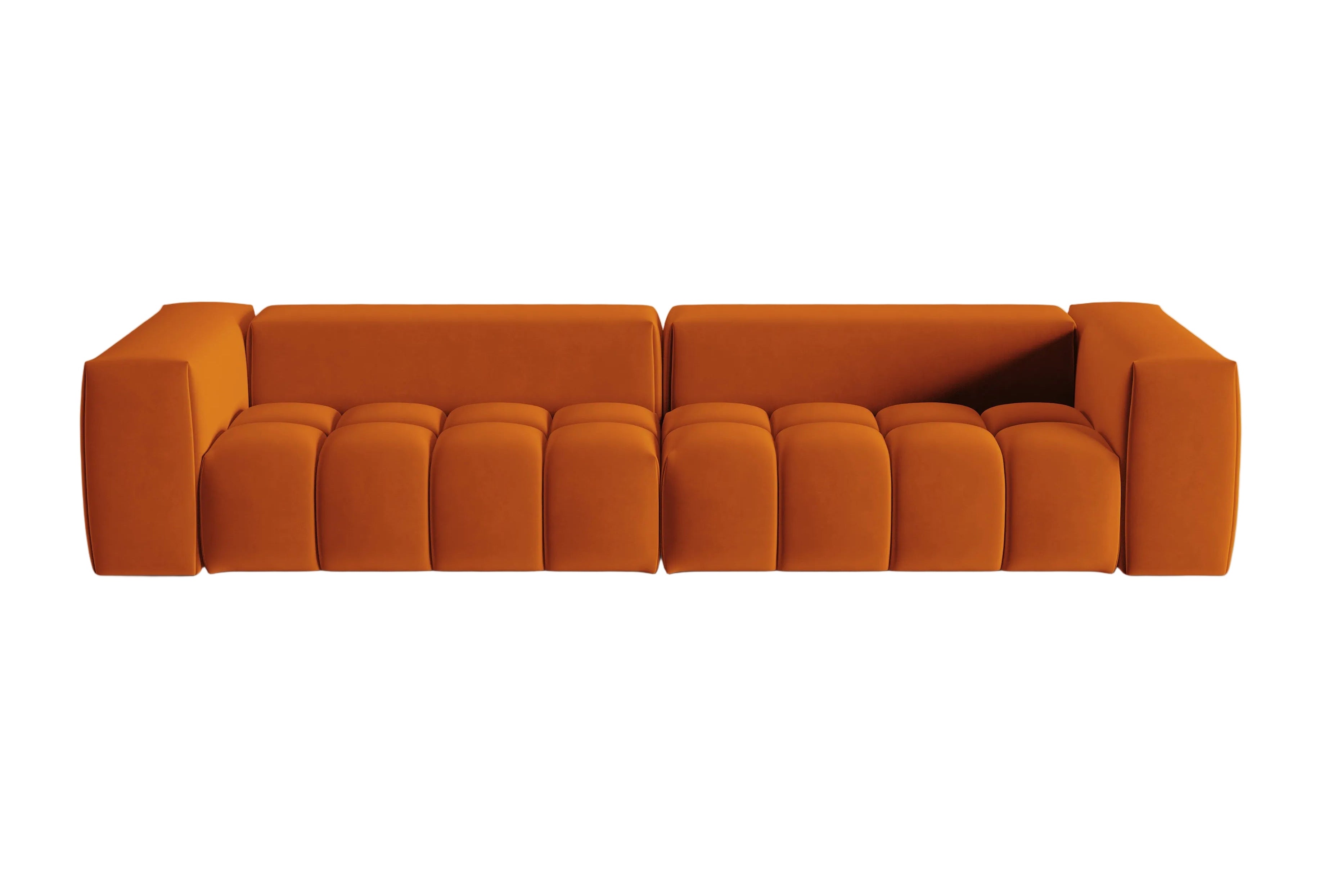 Sofa aus Samt für 5 Personen VERONA ziegelrot