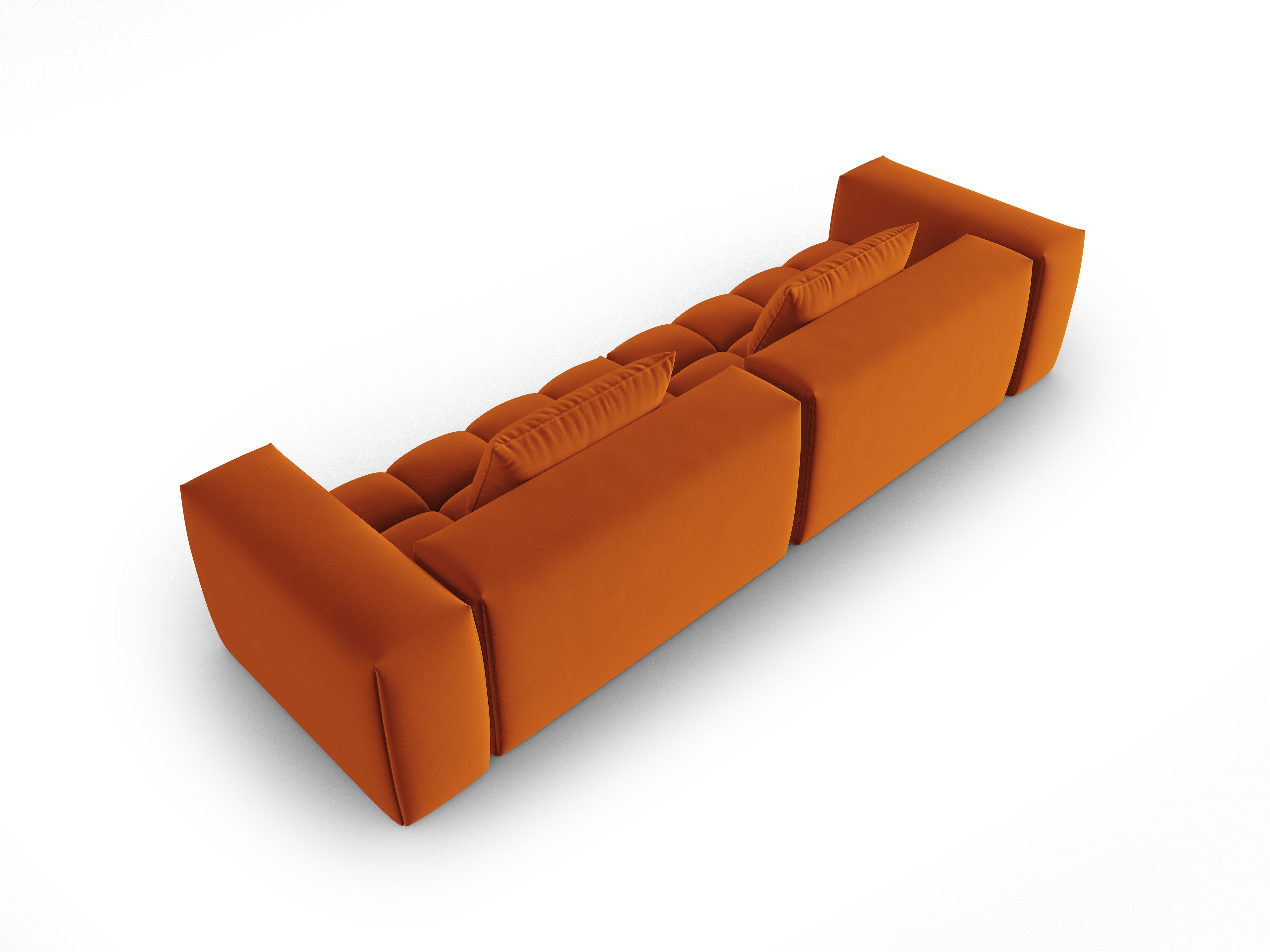 Sofa aus Samt für 5 Personen VERONA ziegelrot
