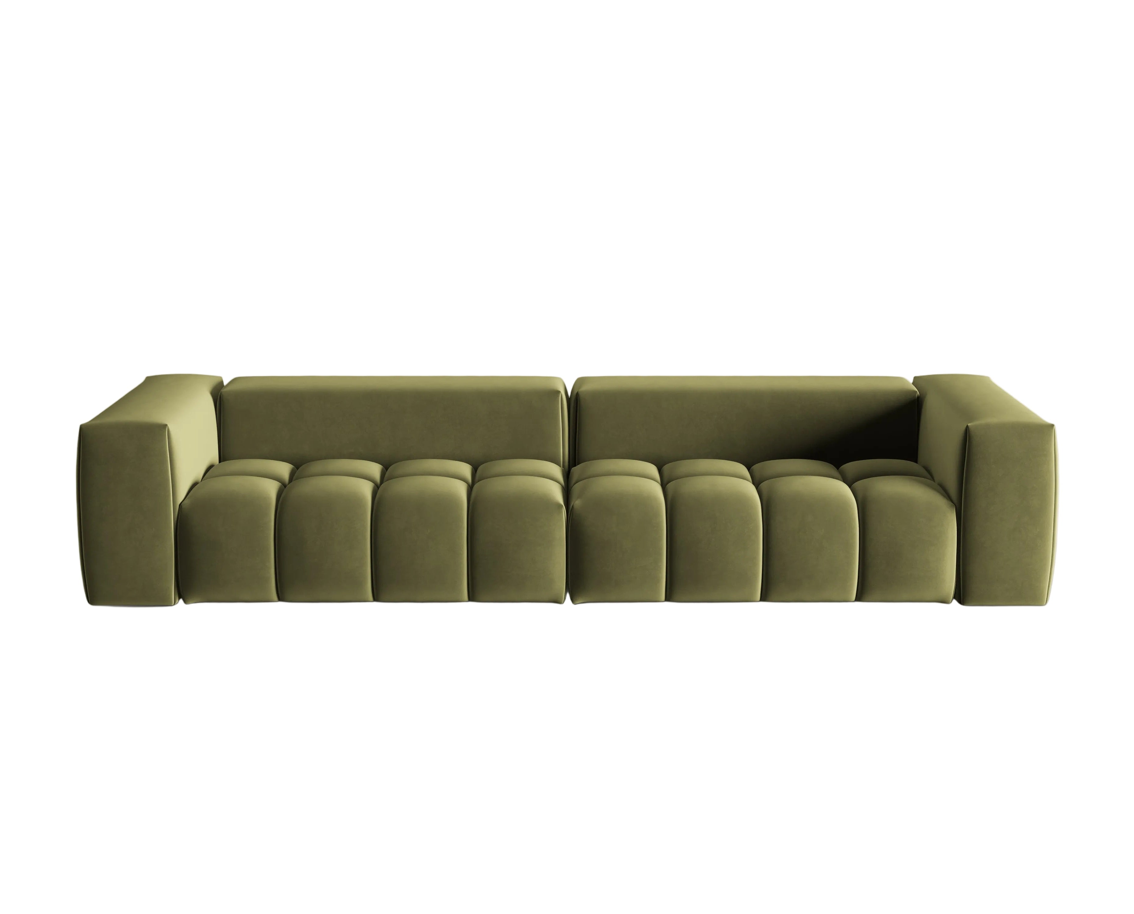 Velvet Sofa for 5 People VERONA light green