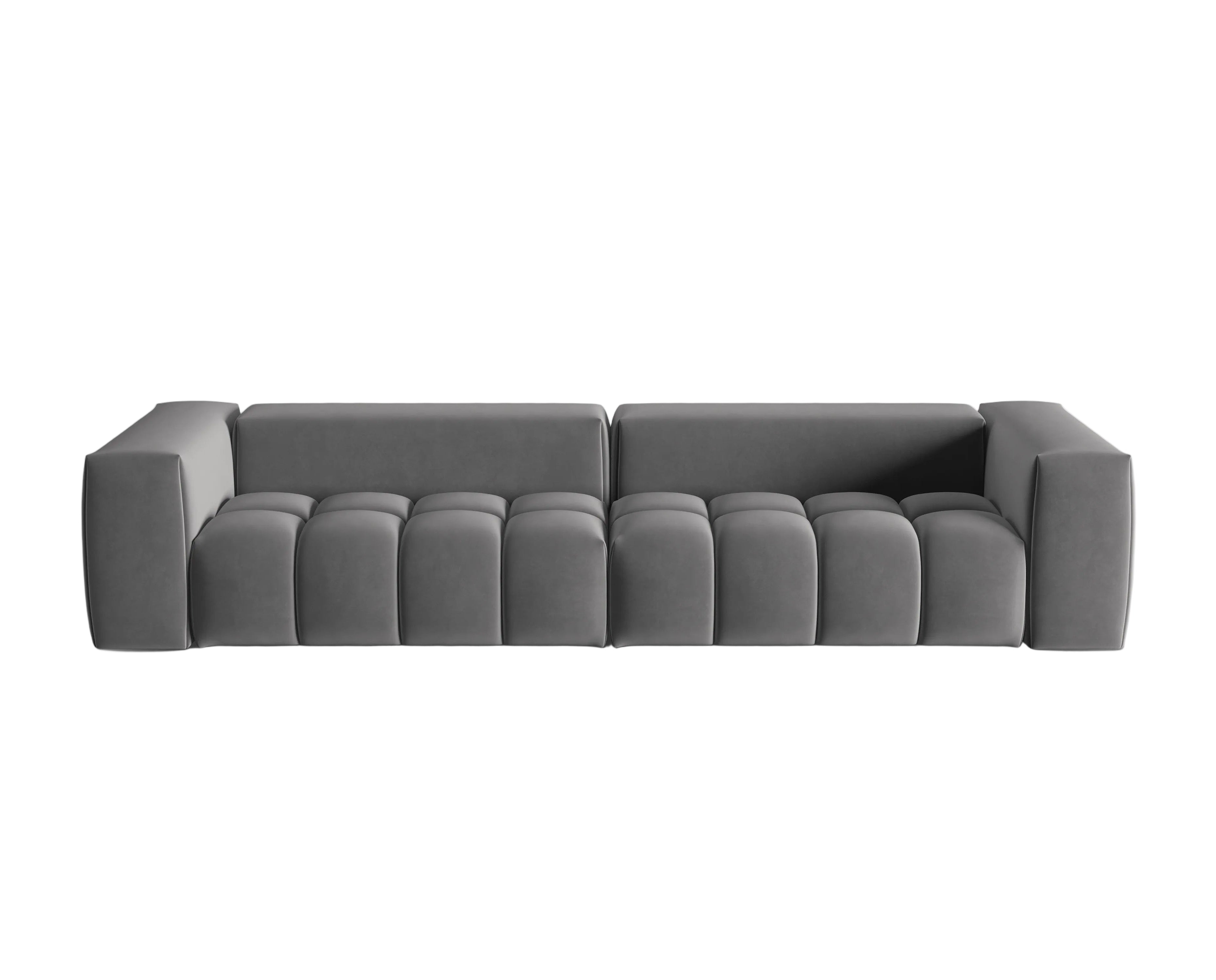 Sofa aus Samt für 5 Personen VERONA grau