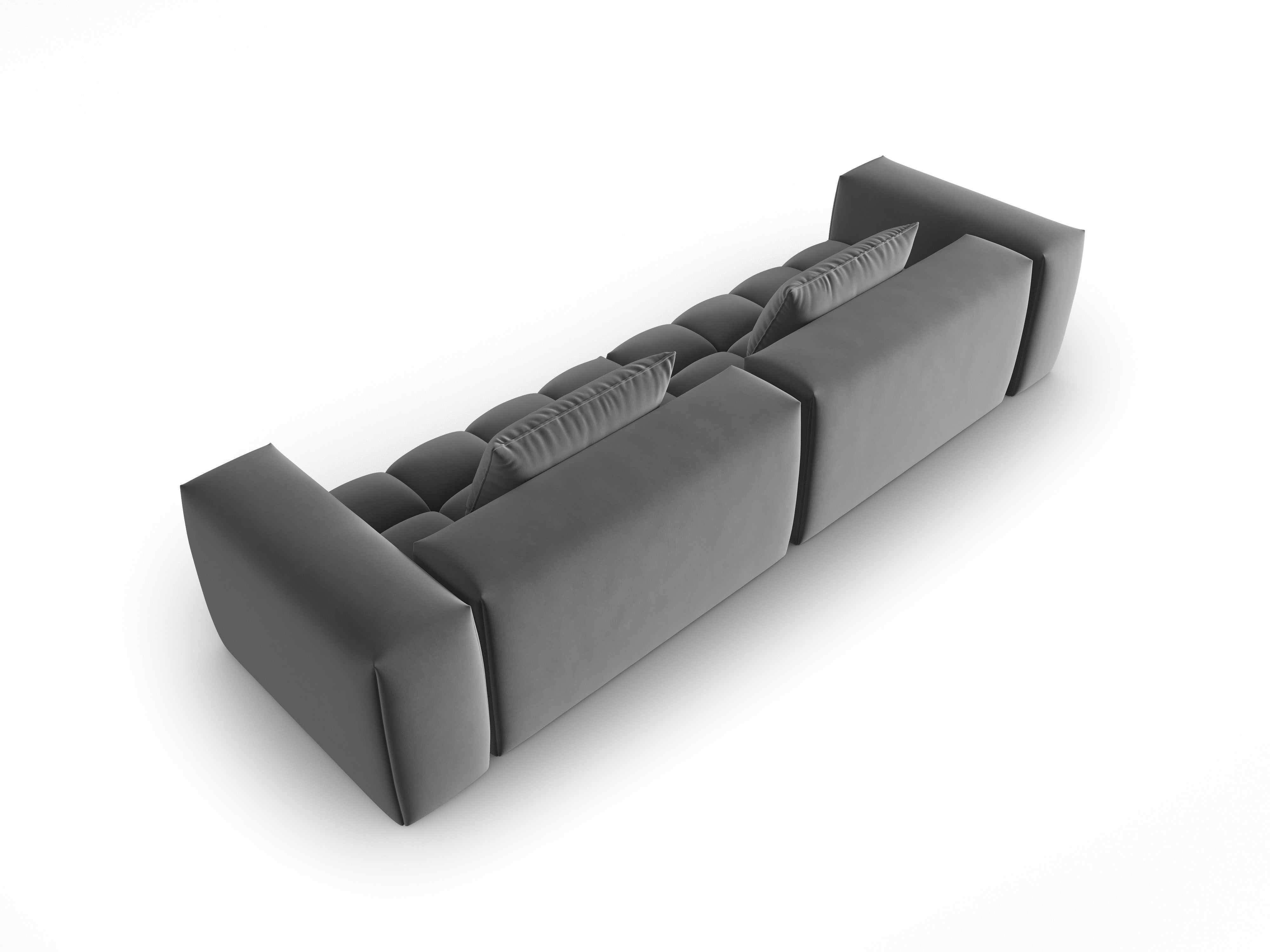 Sofa aus Samt für 5 Personen VERONA grau