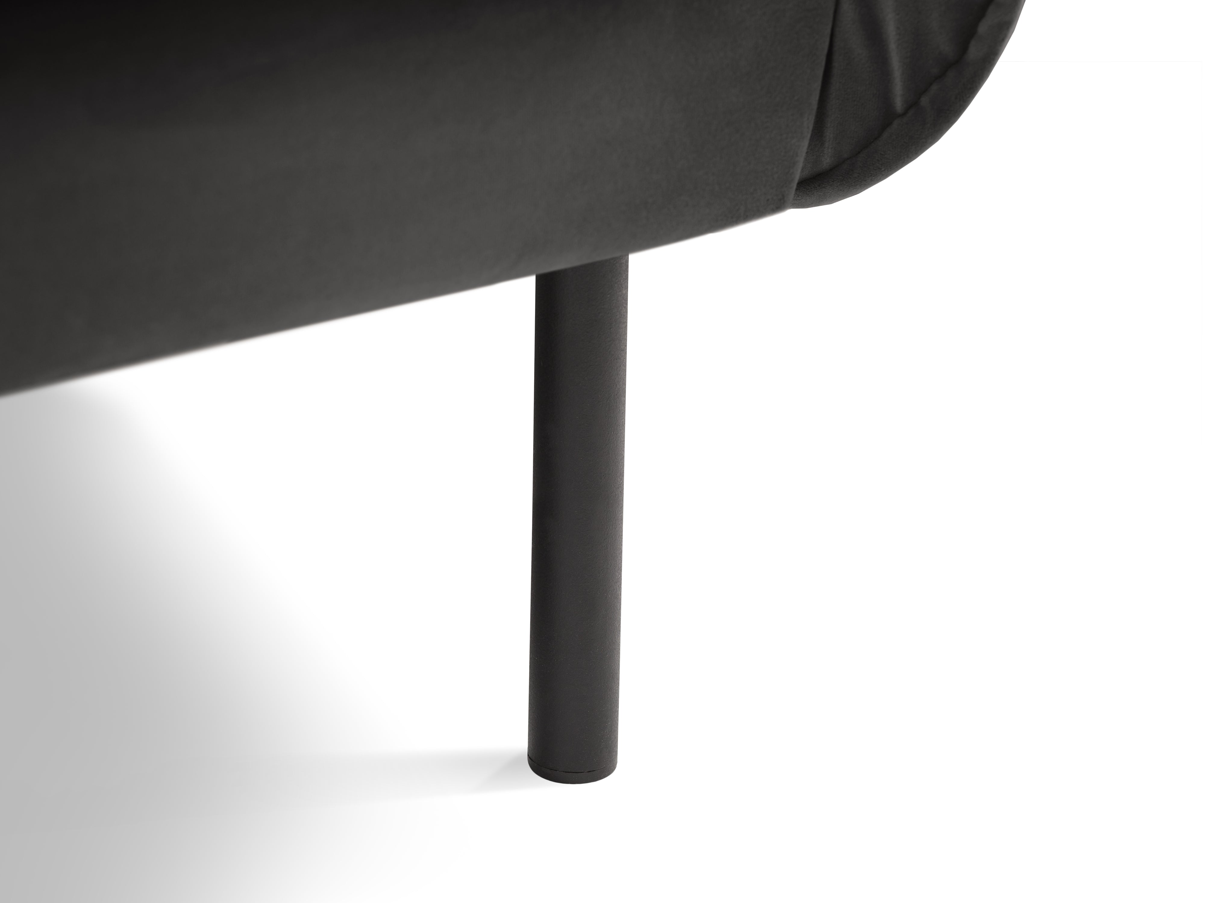 Samt Sessel VIENNA dunkelgrau mit schwarzem Gestell