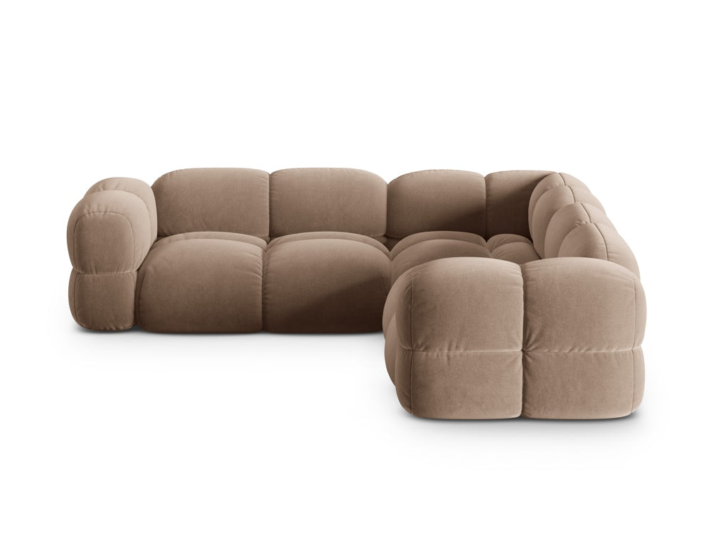 Symmetrical Velvet Corner Sofa LORETTO Dark Beige