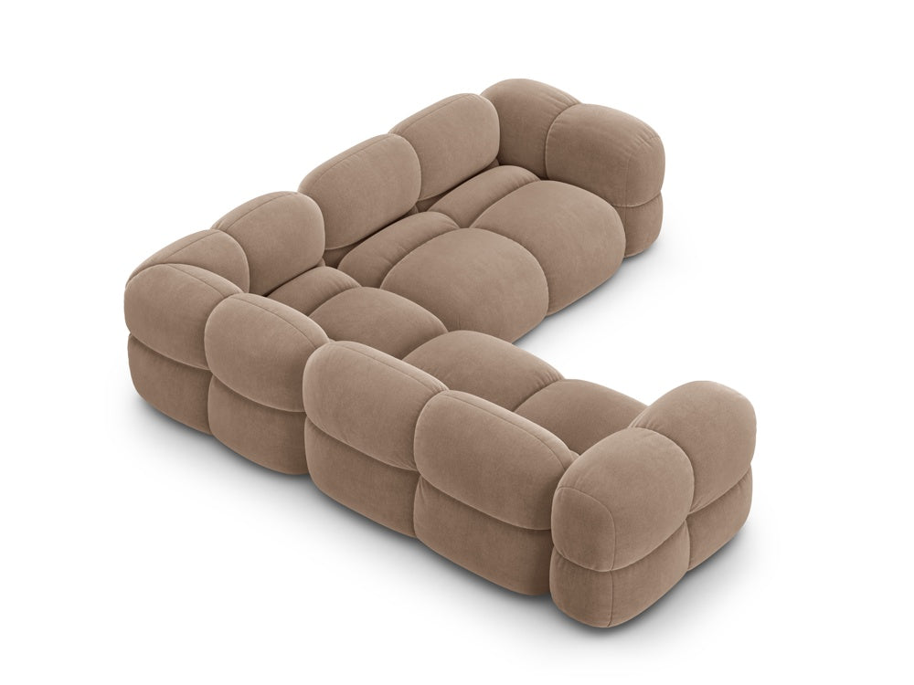 Symmetrical Velvet Corner Sofa LORETTO Dark Beige
