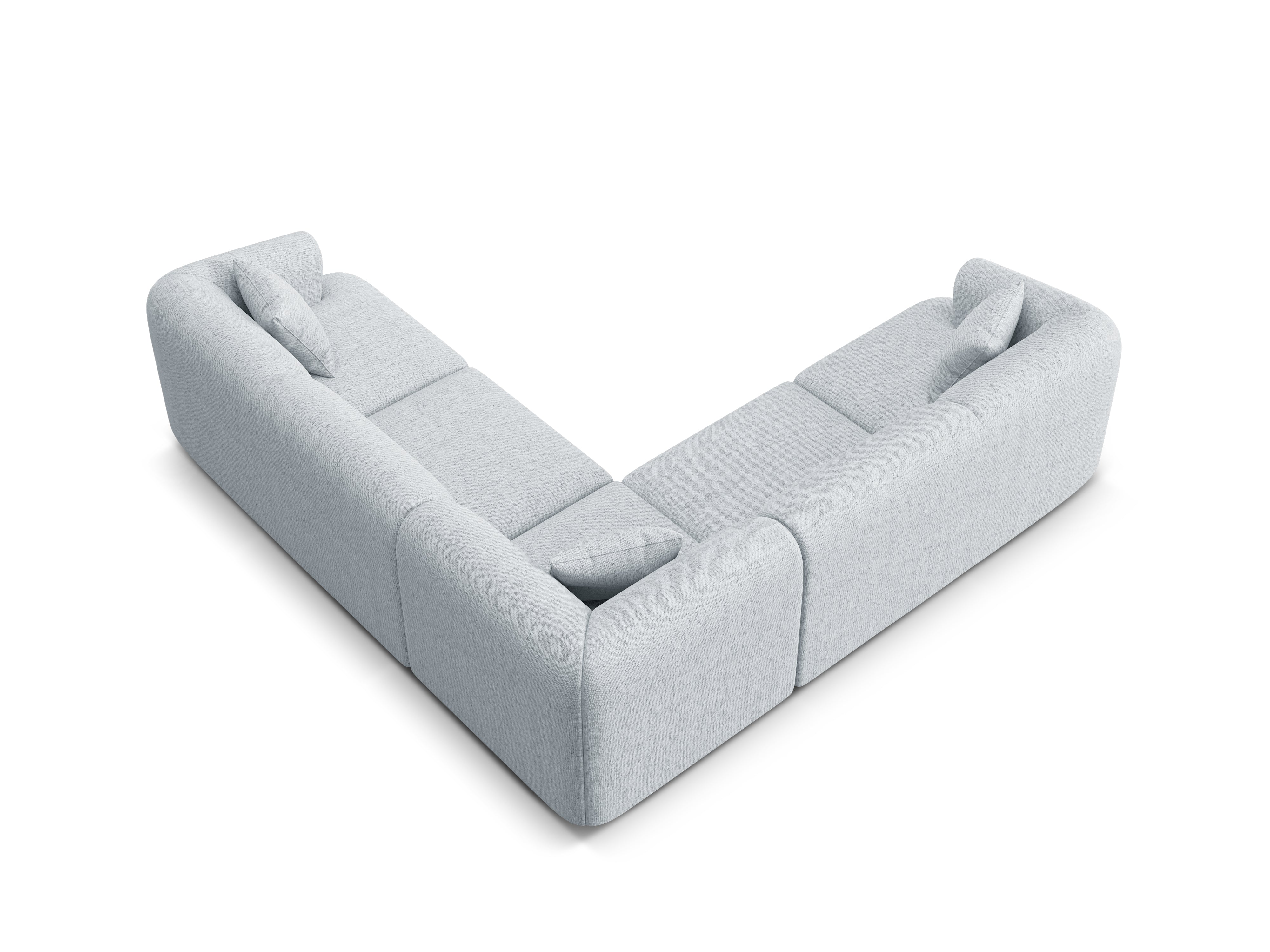 Symmetrical 4-Seater Corner Sofa CAMPI Light Gray Chenille
