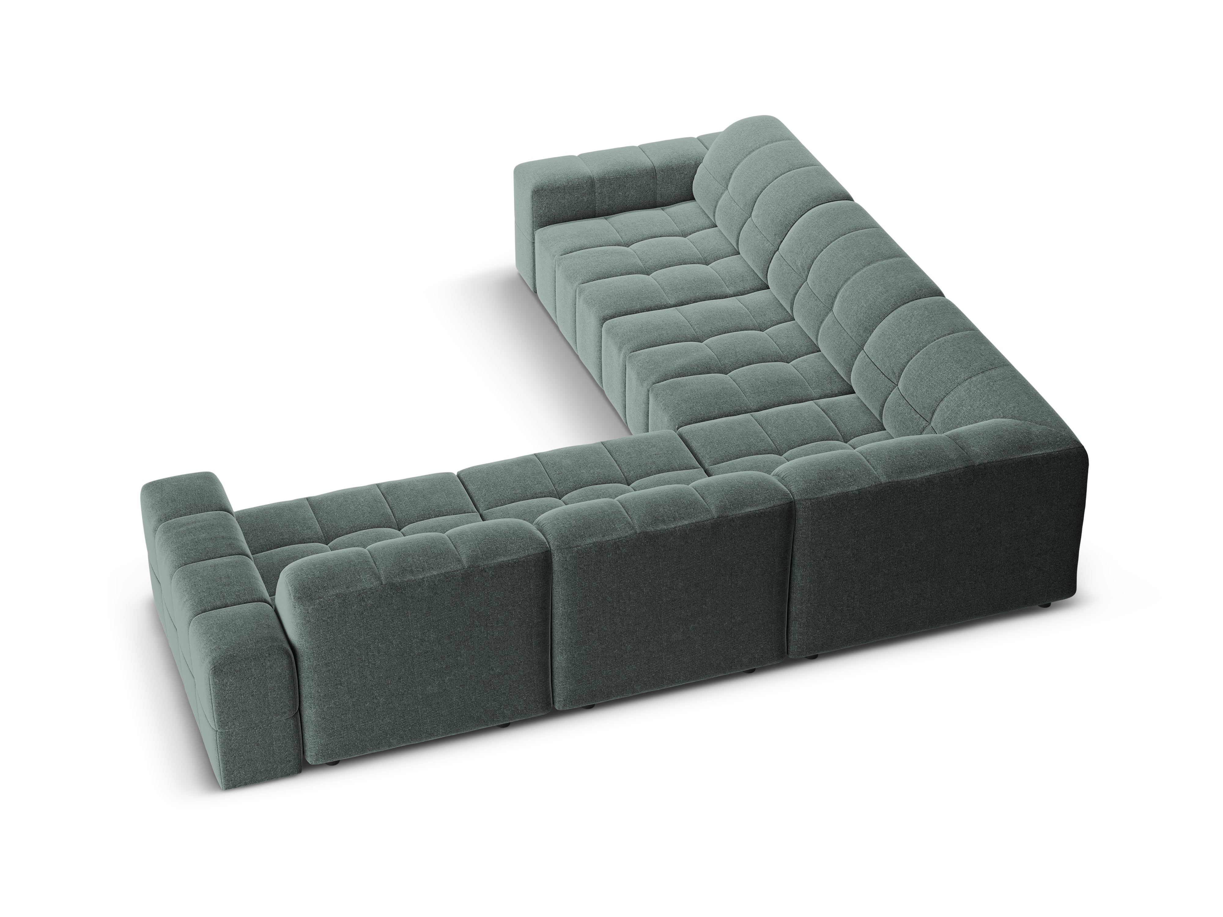 Symmetrische Eckcouch CHICAGO petrol Chenille