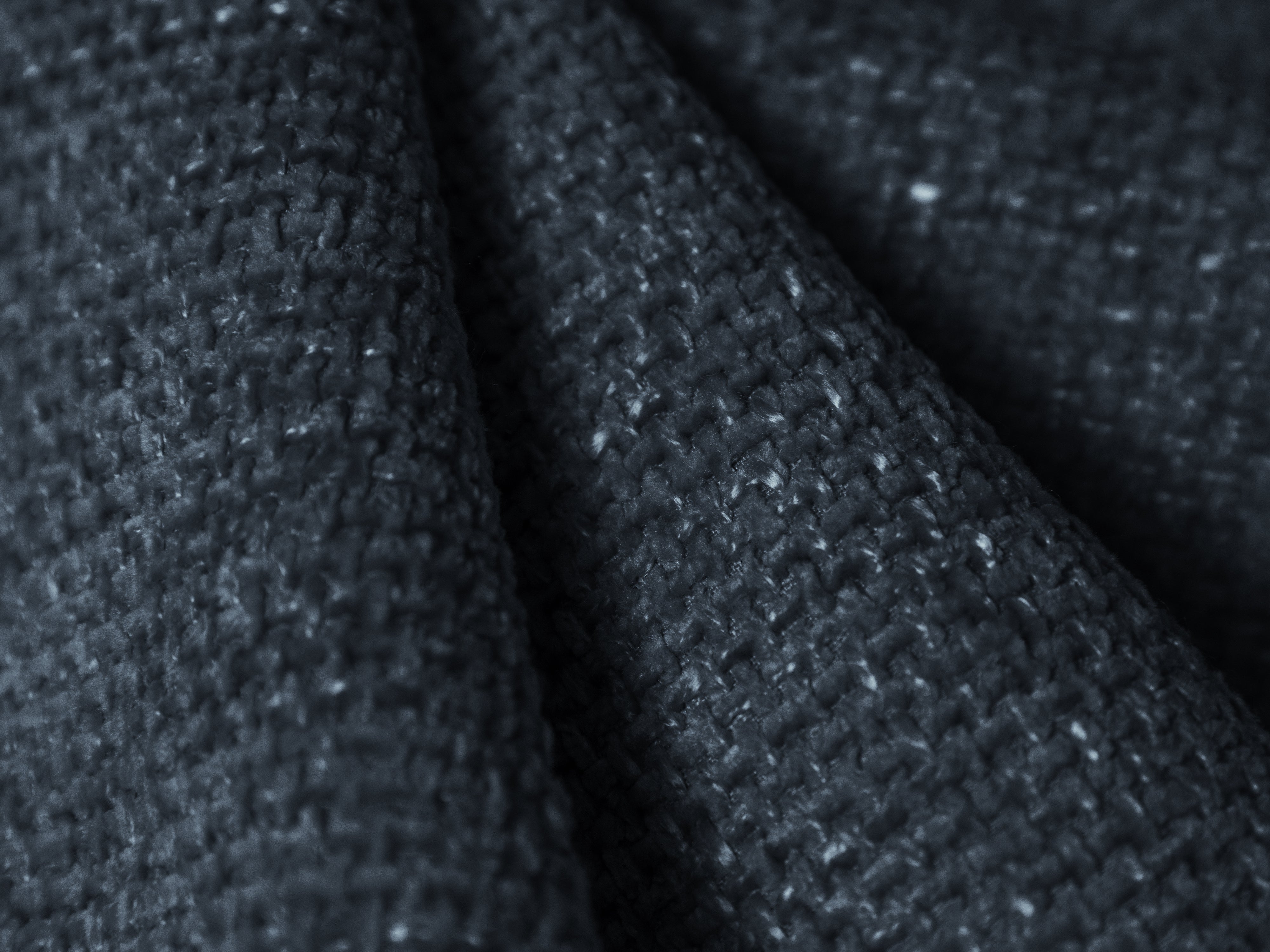Symmetrische Eckcouch CHICAGO blauer Chenille