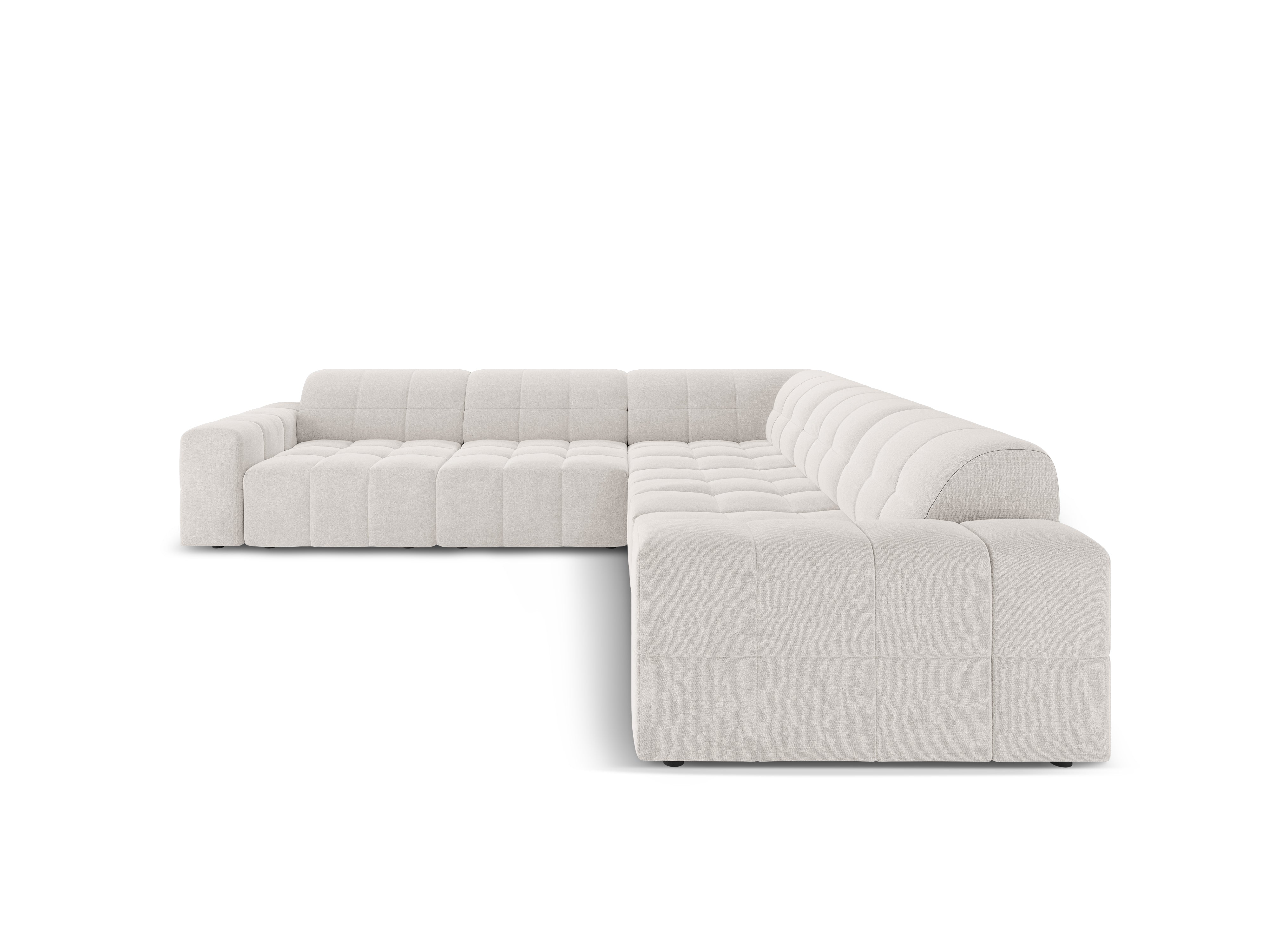 Symmetrische Eckcouch CHICAGO hellgrau Chenille