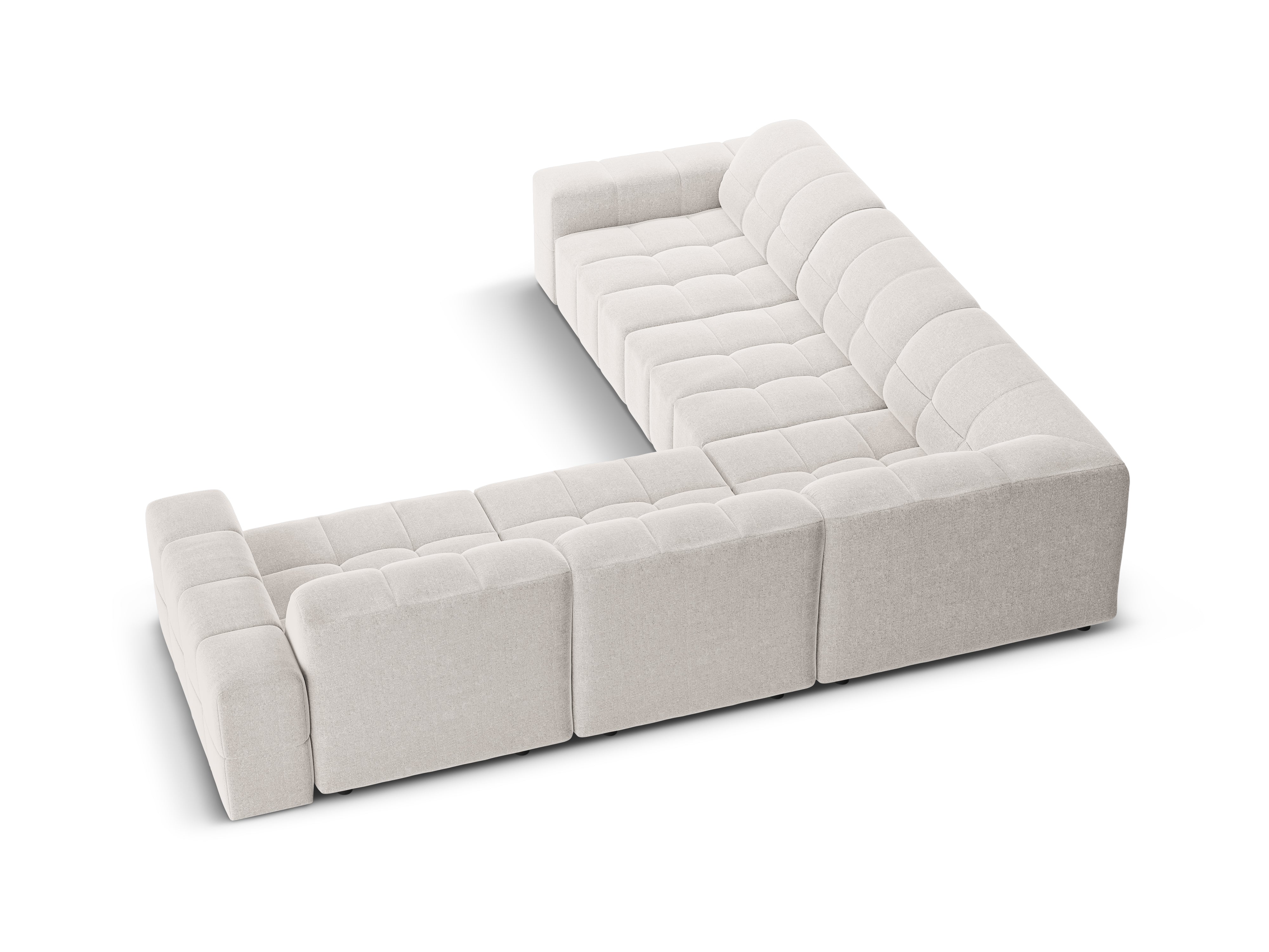 Symmetrische Eckcouch CHICAGO hellgrau Chenille