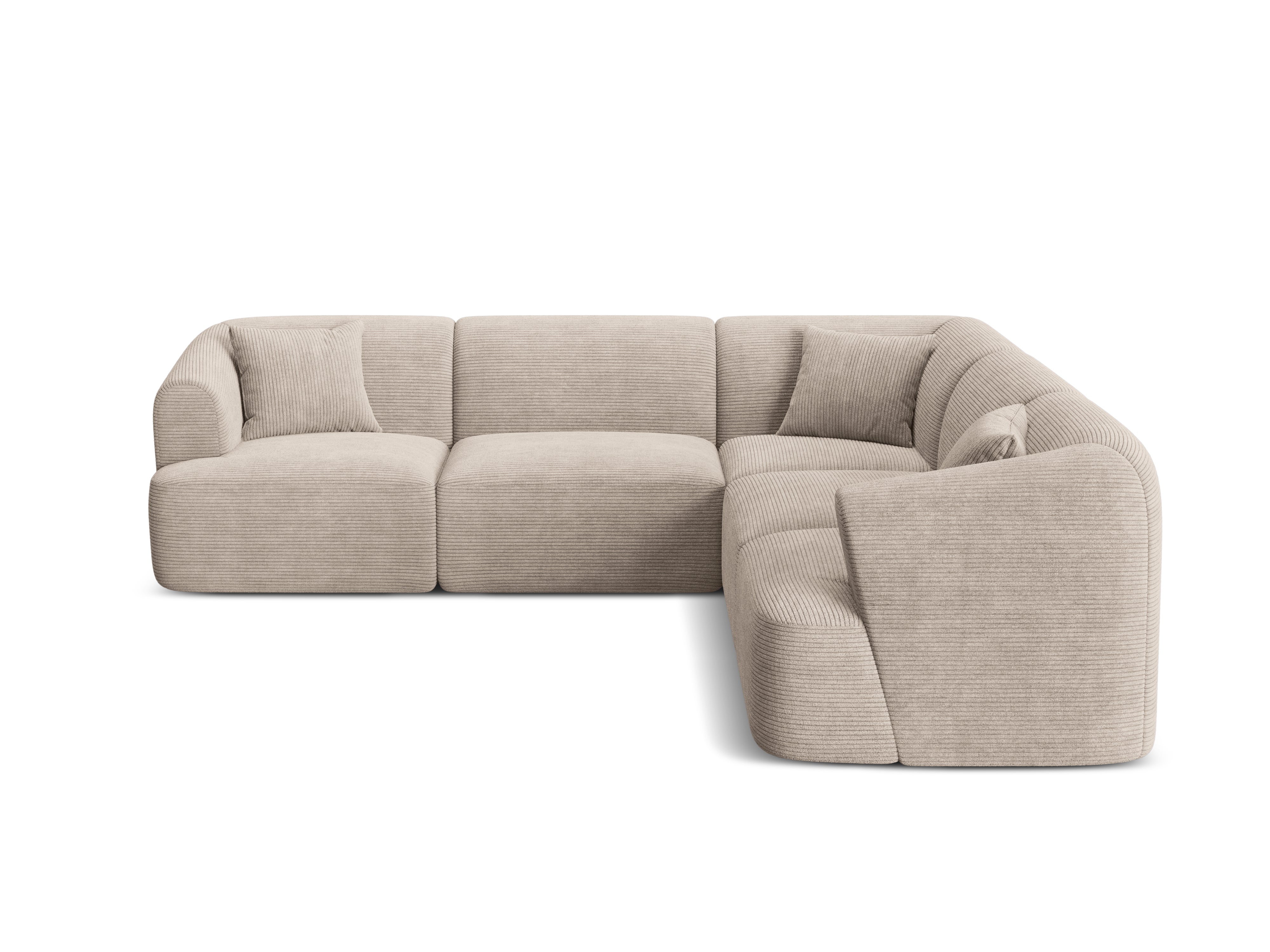 Symmetrisches 4-Sitzer-Sofa CAMPI in beigem Cordstoff