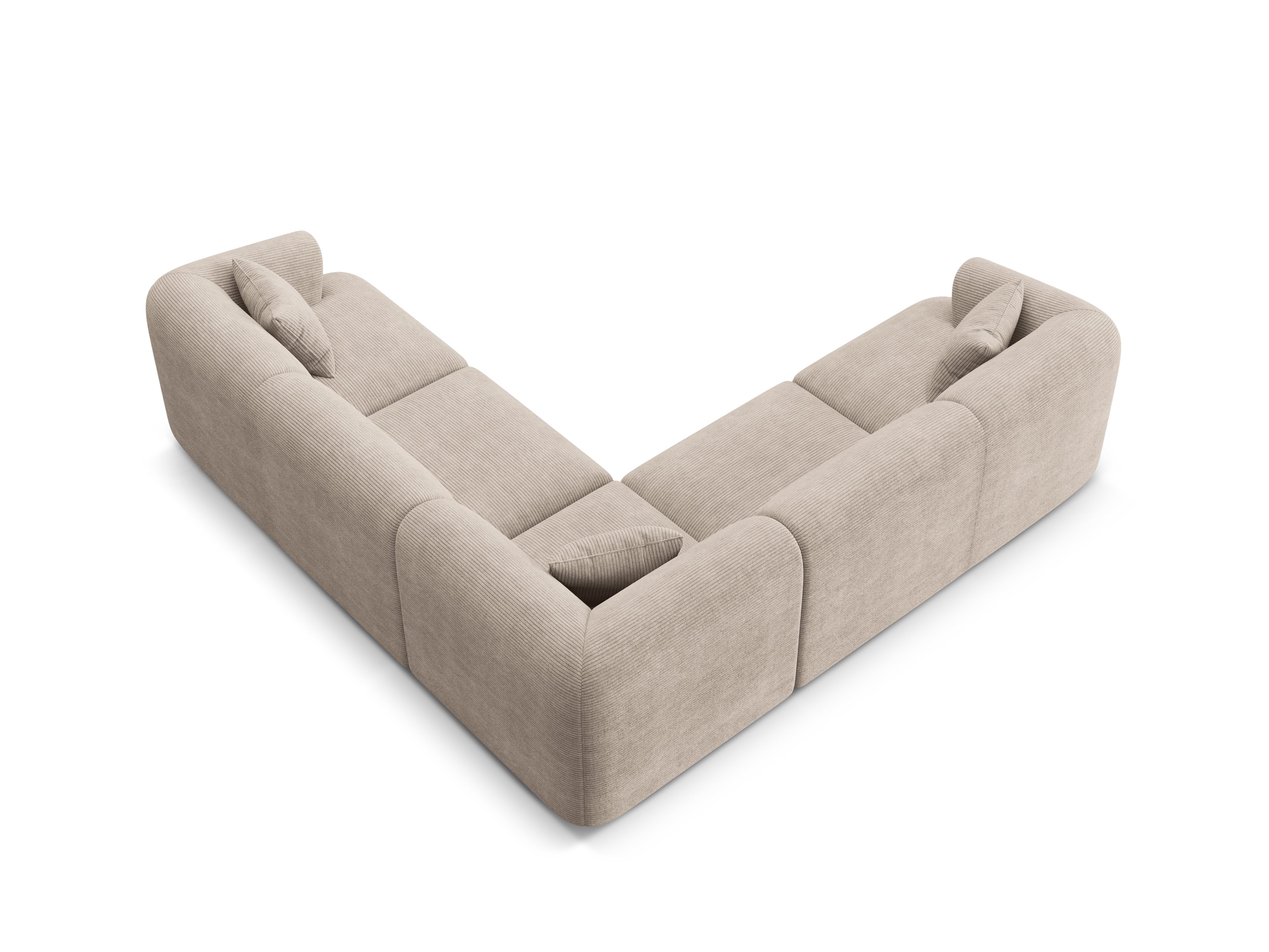 Symmetrisches 4-Sitzer-Sofa CAMPI in beigem Cordstoff