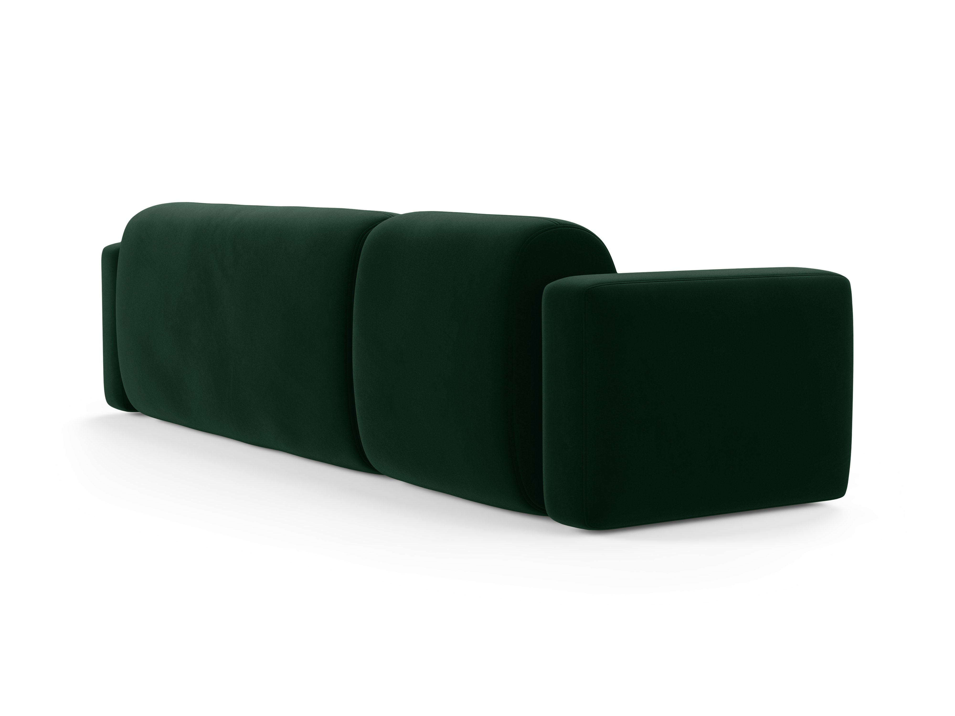 Samt-Ecksofa rechts STRINO in Flaschengrün
