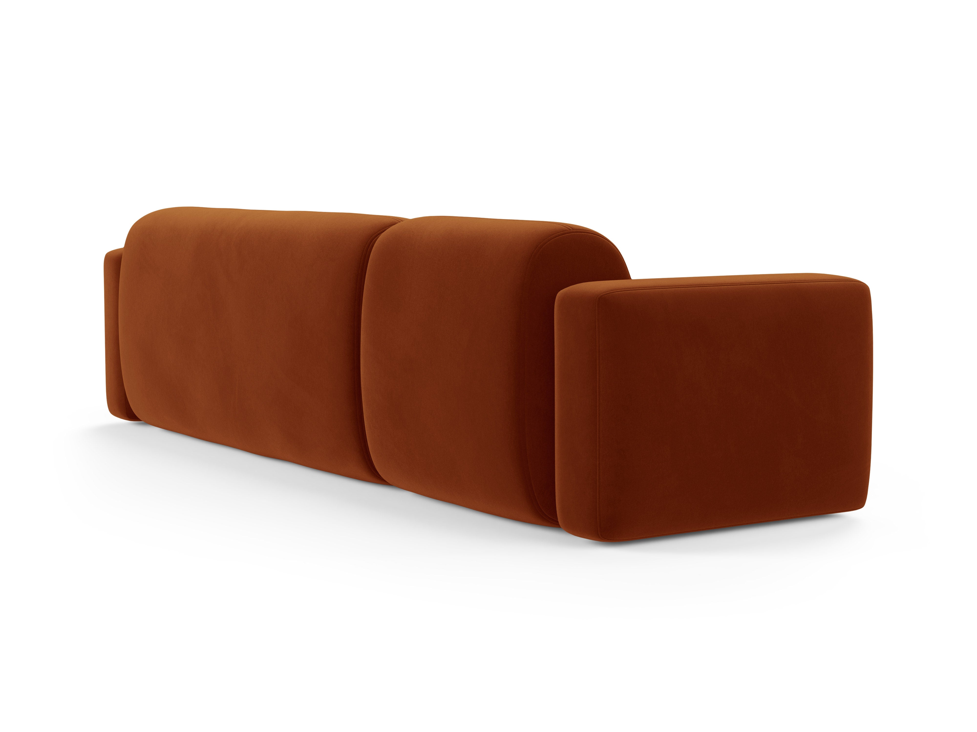 Left-facing velvet corner sofa STRINO terracotta