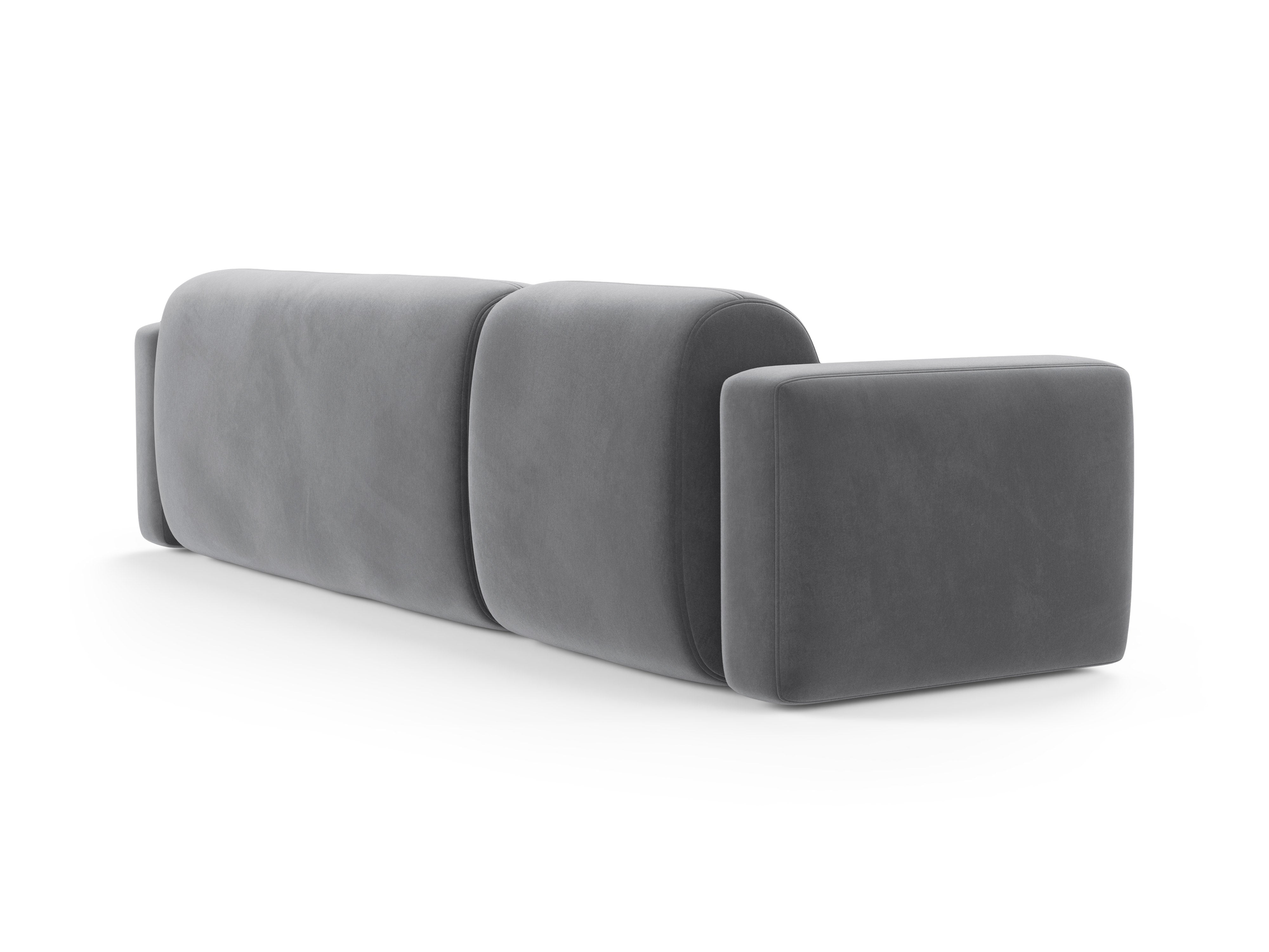 Samt-Ecksofa links STRINO grau