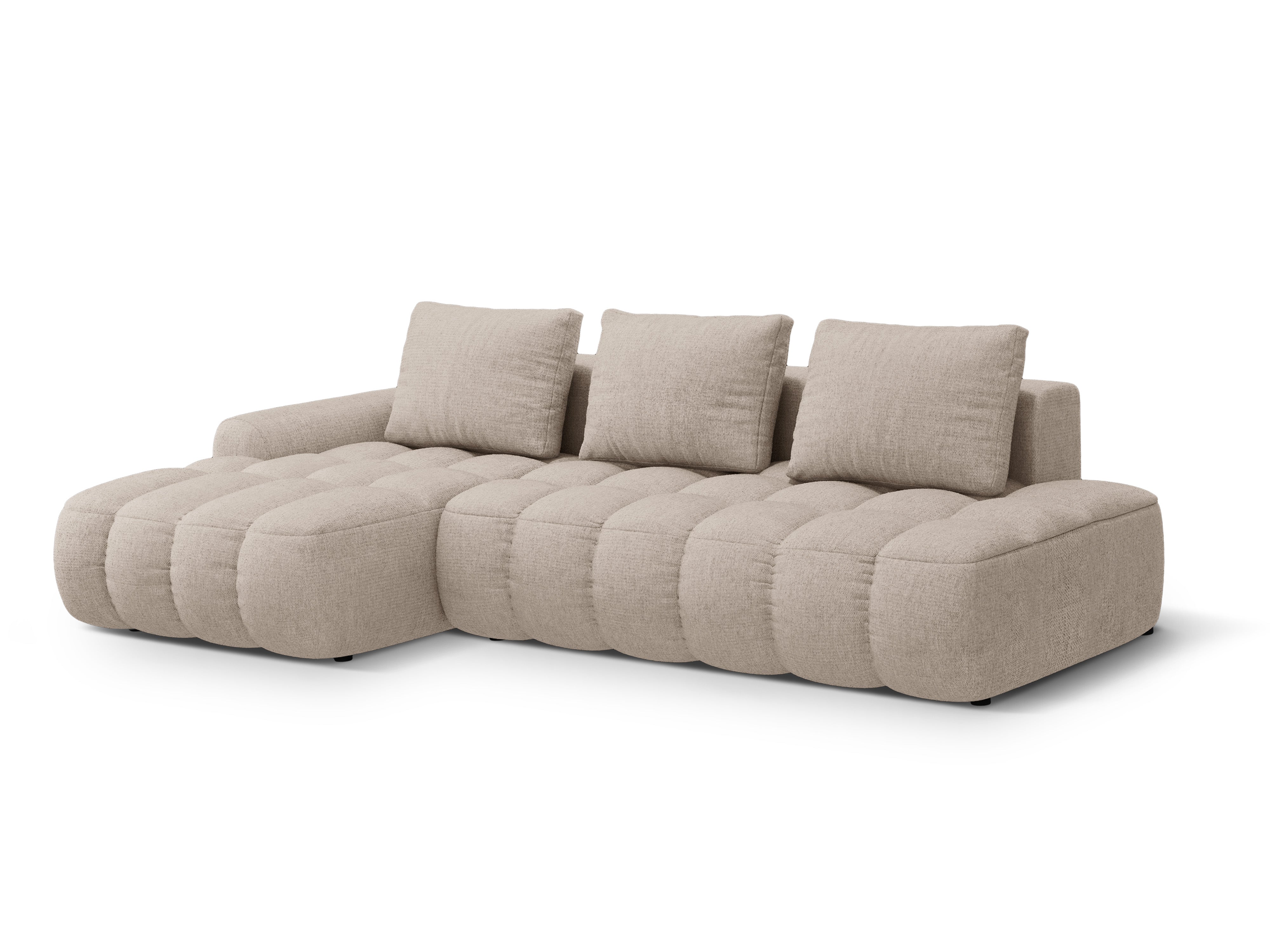 Linksseitige Schlafcouch für 3 Personen LINZ sandfarben