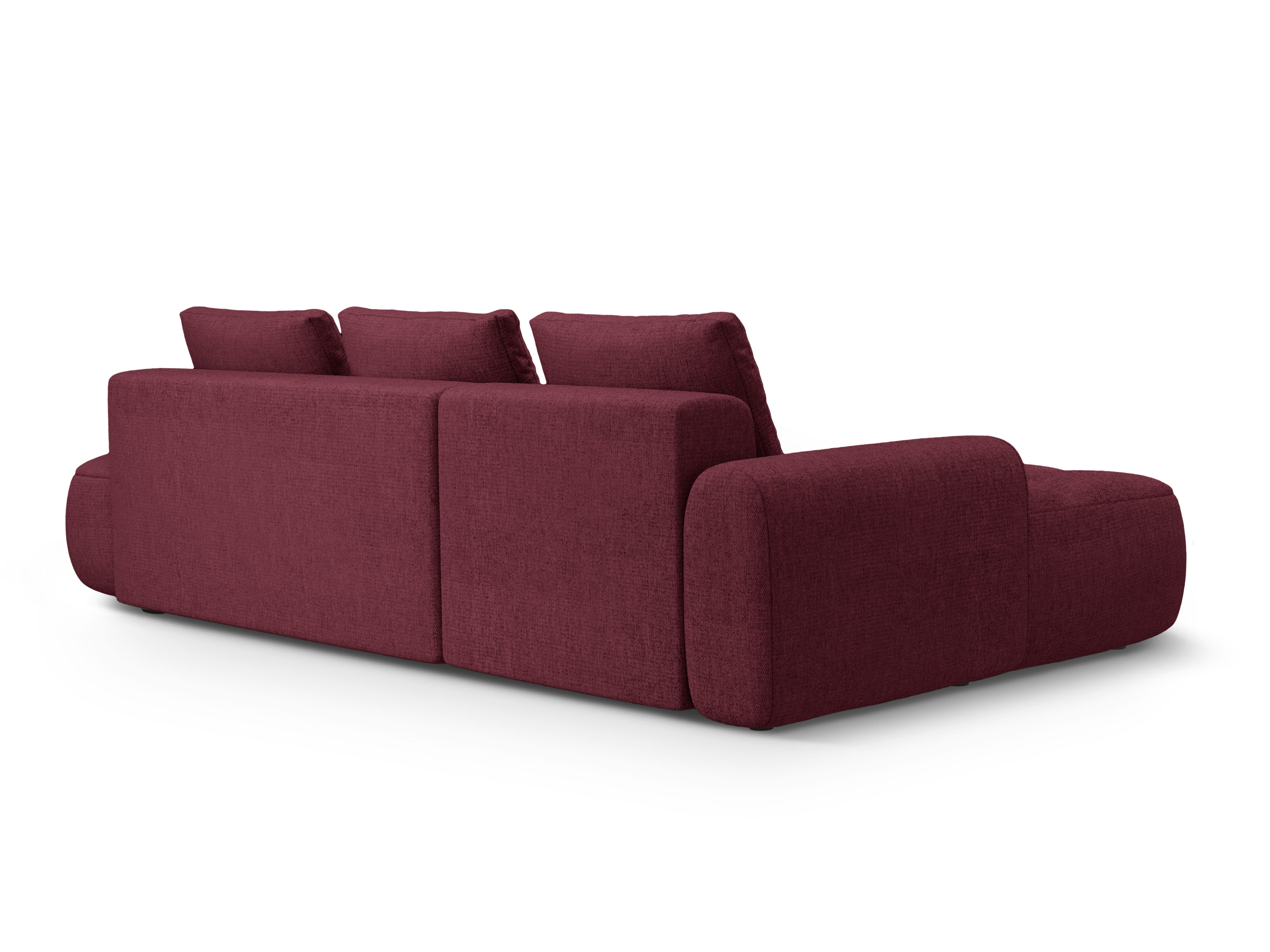 Linksseitige Schlafcouch für 3 Personen LINZ bordeauxrot