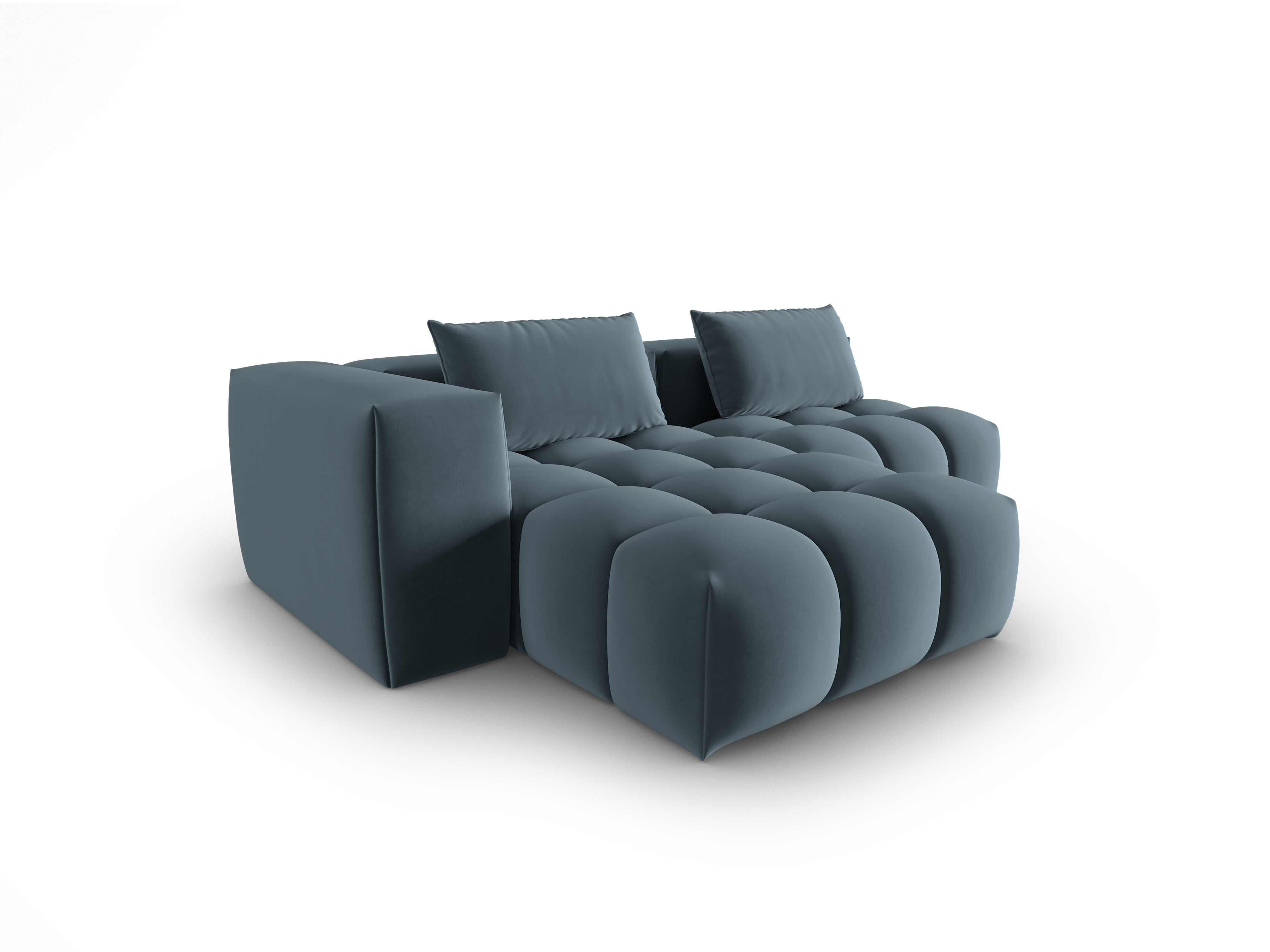 Blue Velvet Left-Open 3-Seater Corner Sofa VERONA