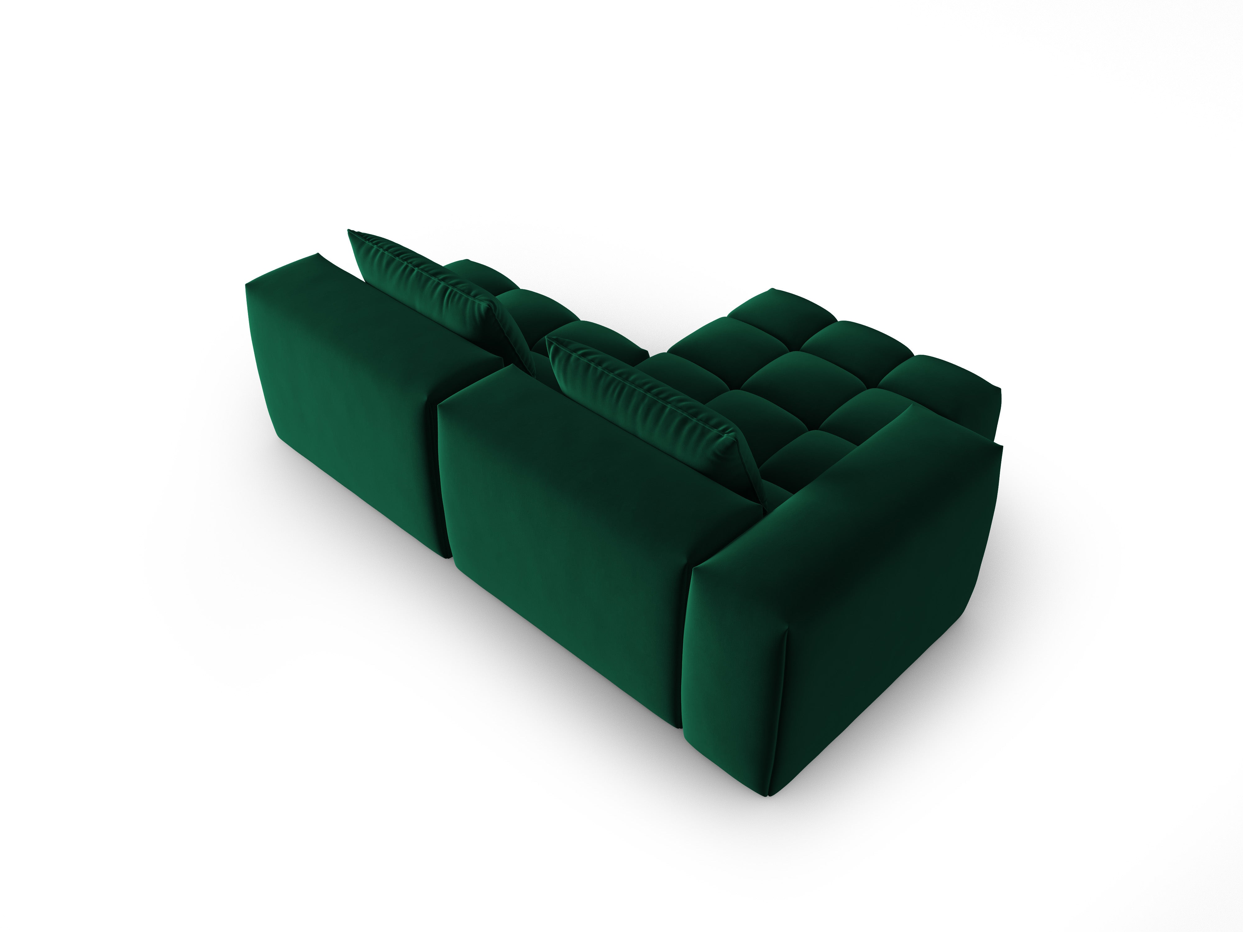 Velvet Corner Sofa 3-Seater Left-Open VERONA Bottle Green