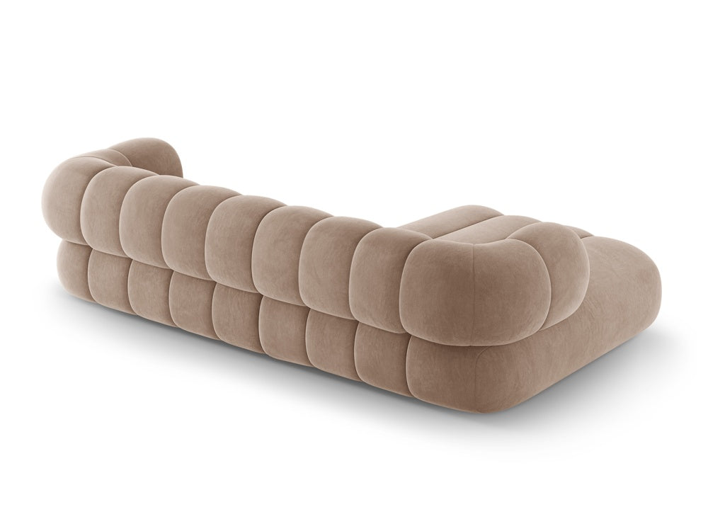 Left-facing velvet corner sofa for 5 people KOGE dark beige