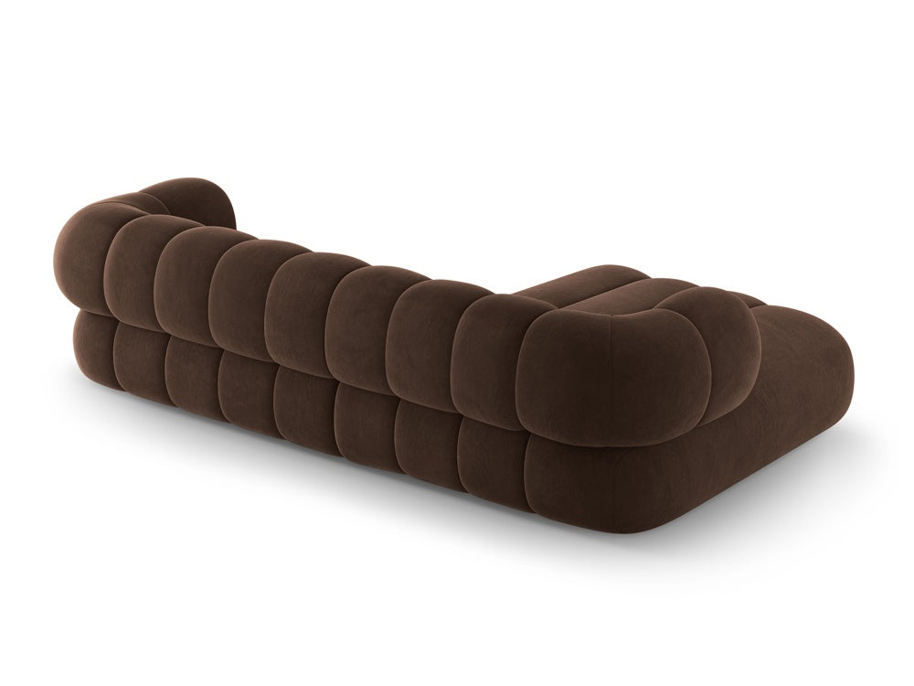 Samt-Ecksofa für 5 Personen links KOGE schokoladenbraun