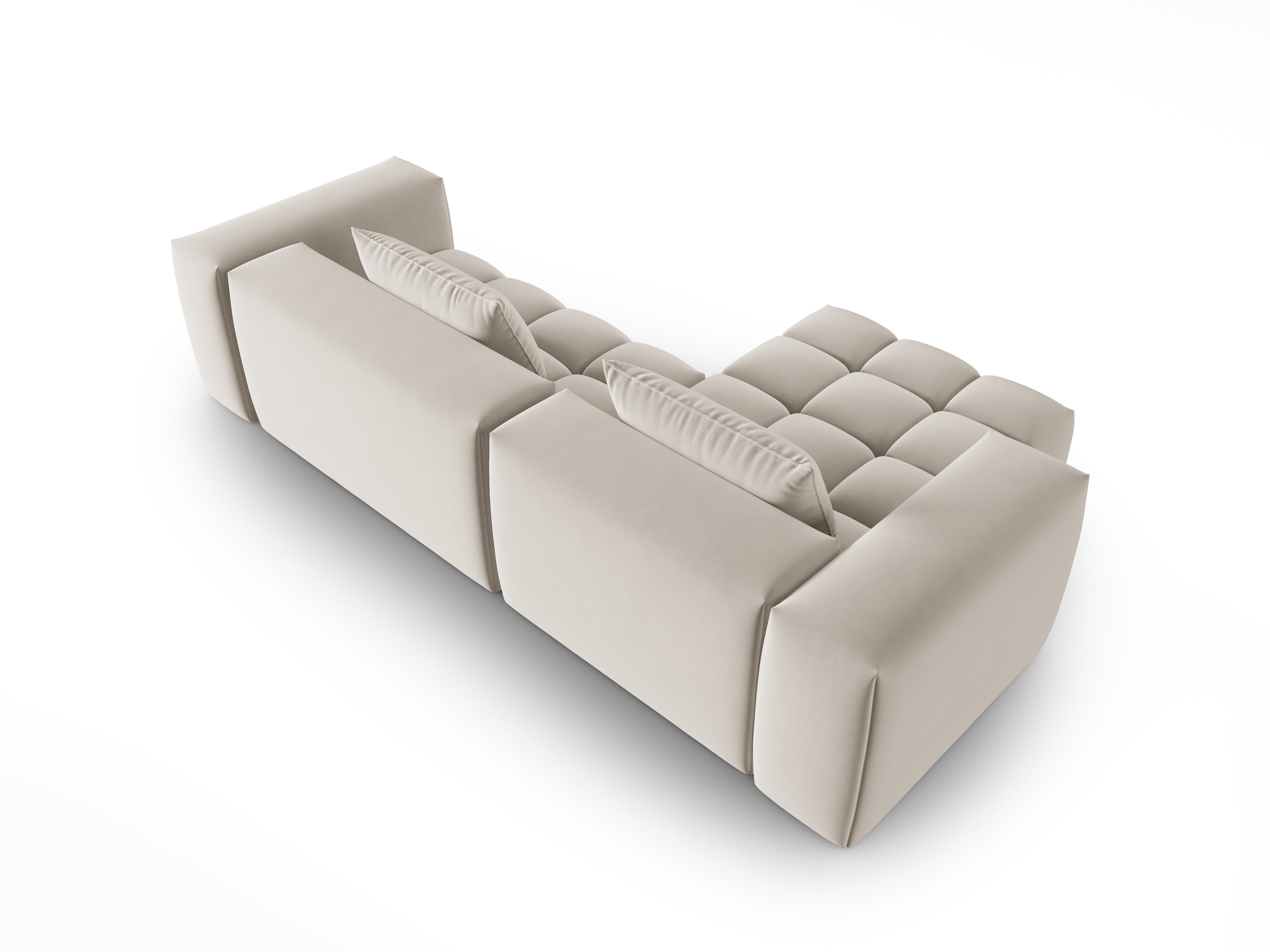 Samt-Ecksofa 3-sitzig links VERONA ecru