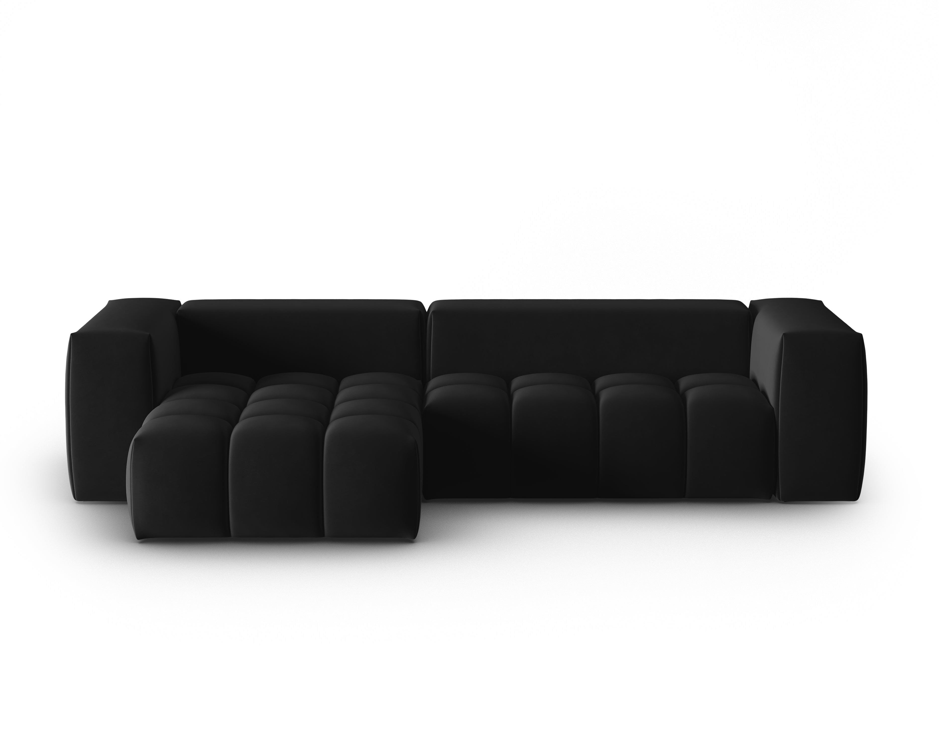Samt-Ecksofa 3-sitzig links VERONA schwarz