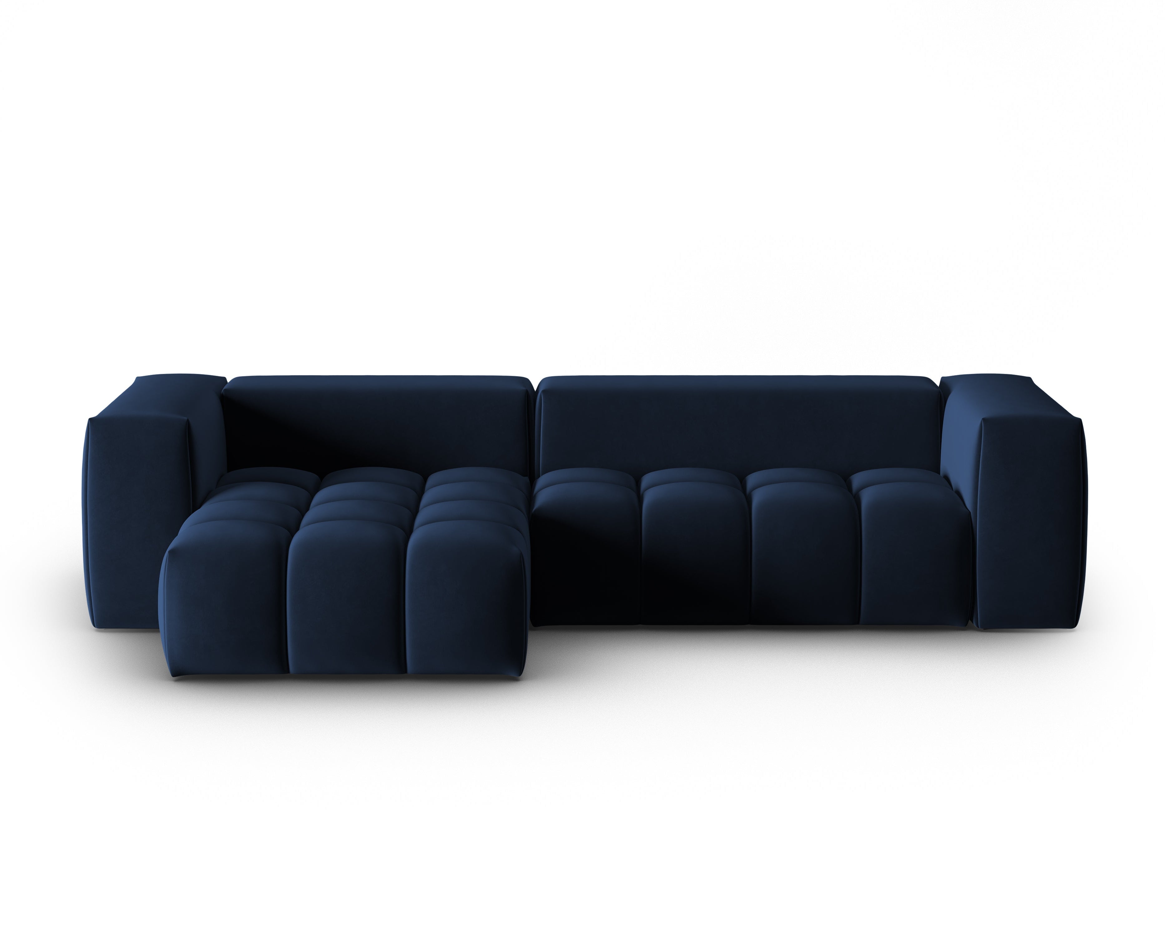 Samt-Ecksofa 3-sitzig links VERONA königsblau