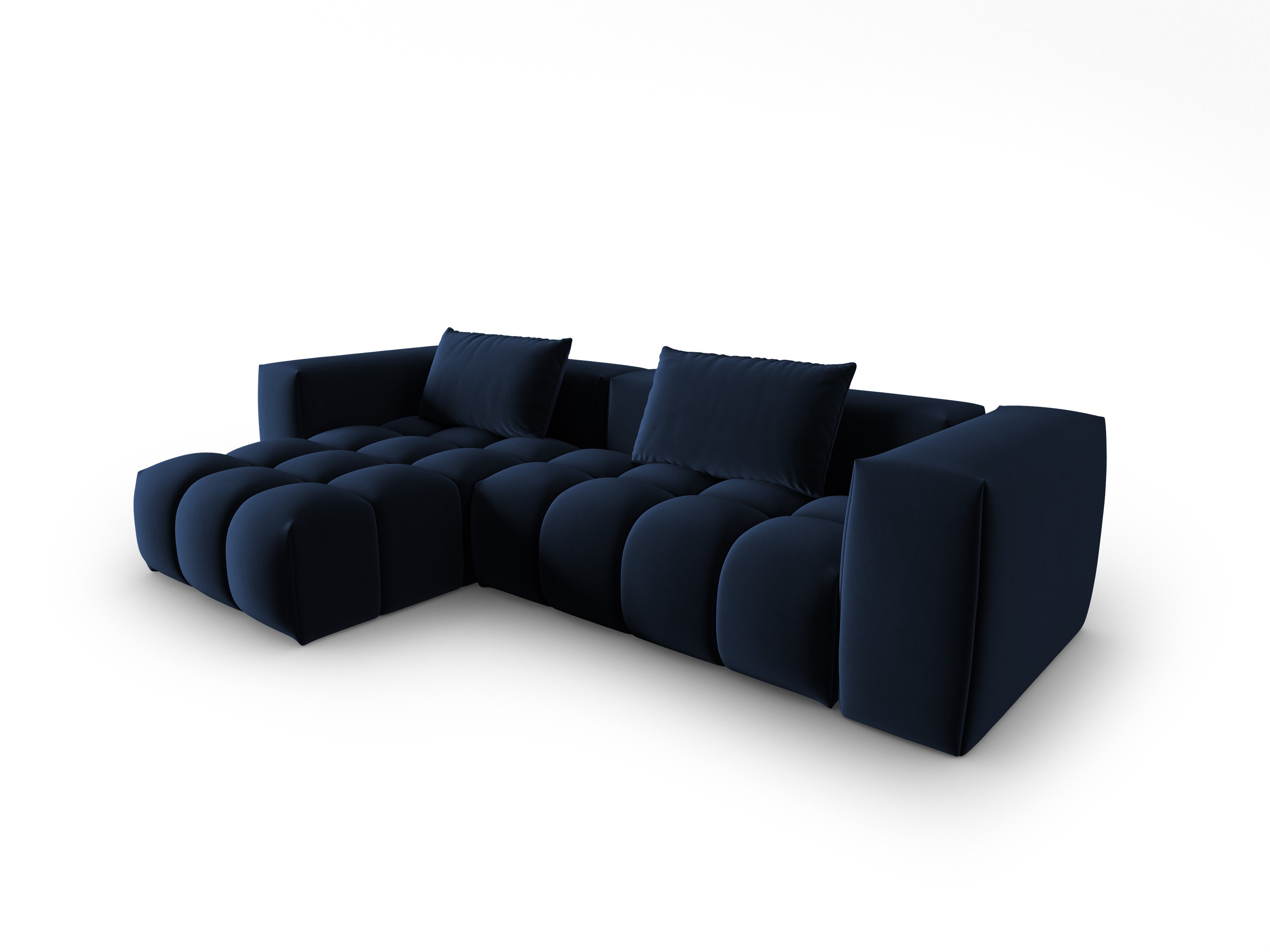 Samt-Ecksofa 3-sitzig links VERONA königsblau