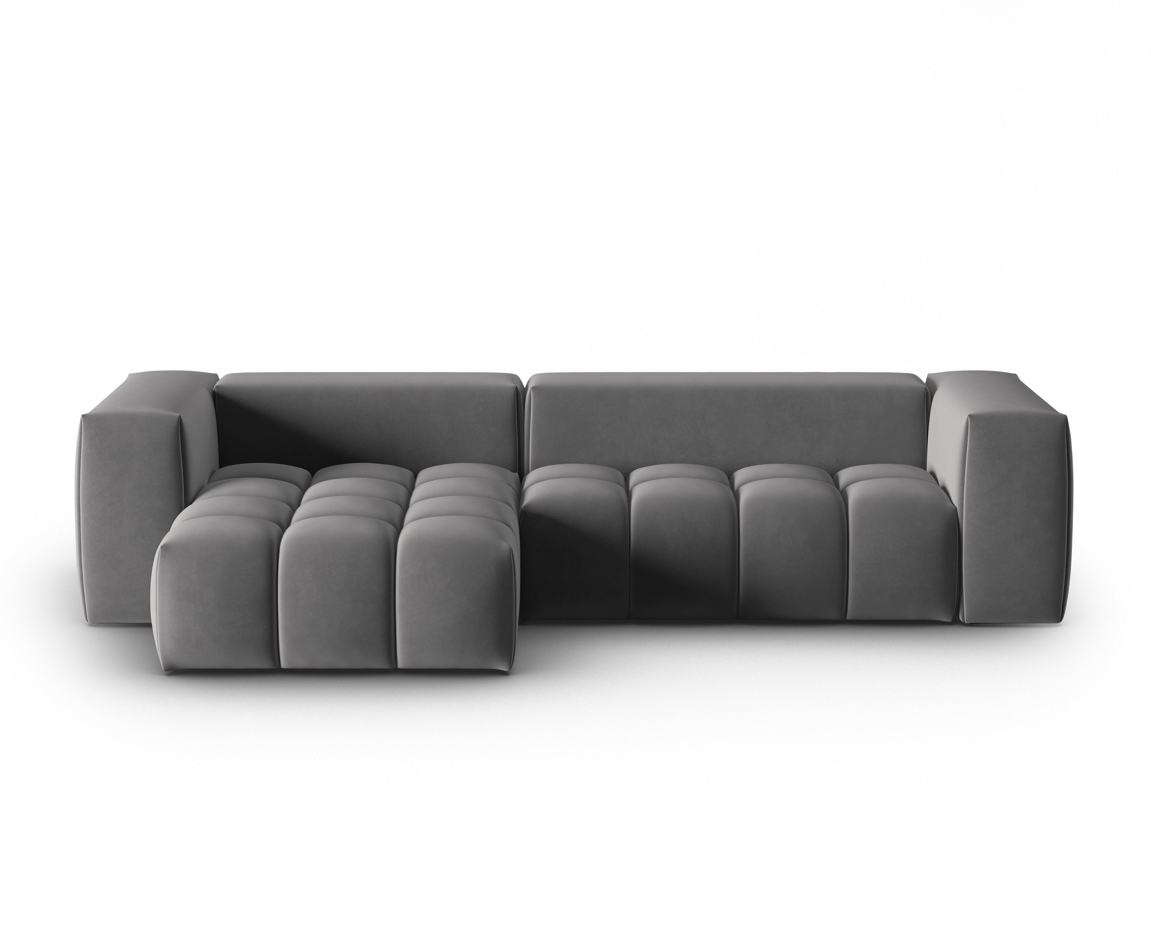 Samt-Ecksofa 3-sitzig links VERONA grau