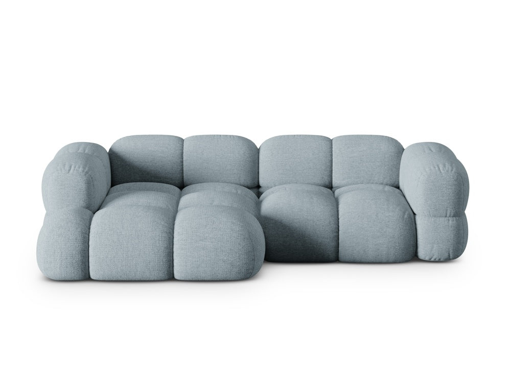 LORETTO 3-Seater Left Corner Sofa in Pastel Blue