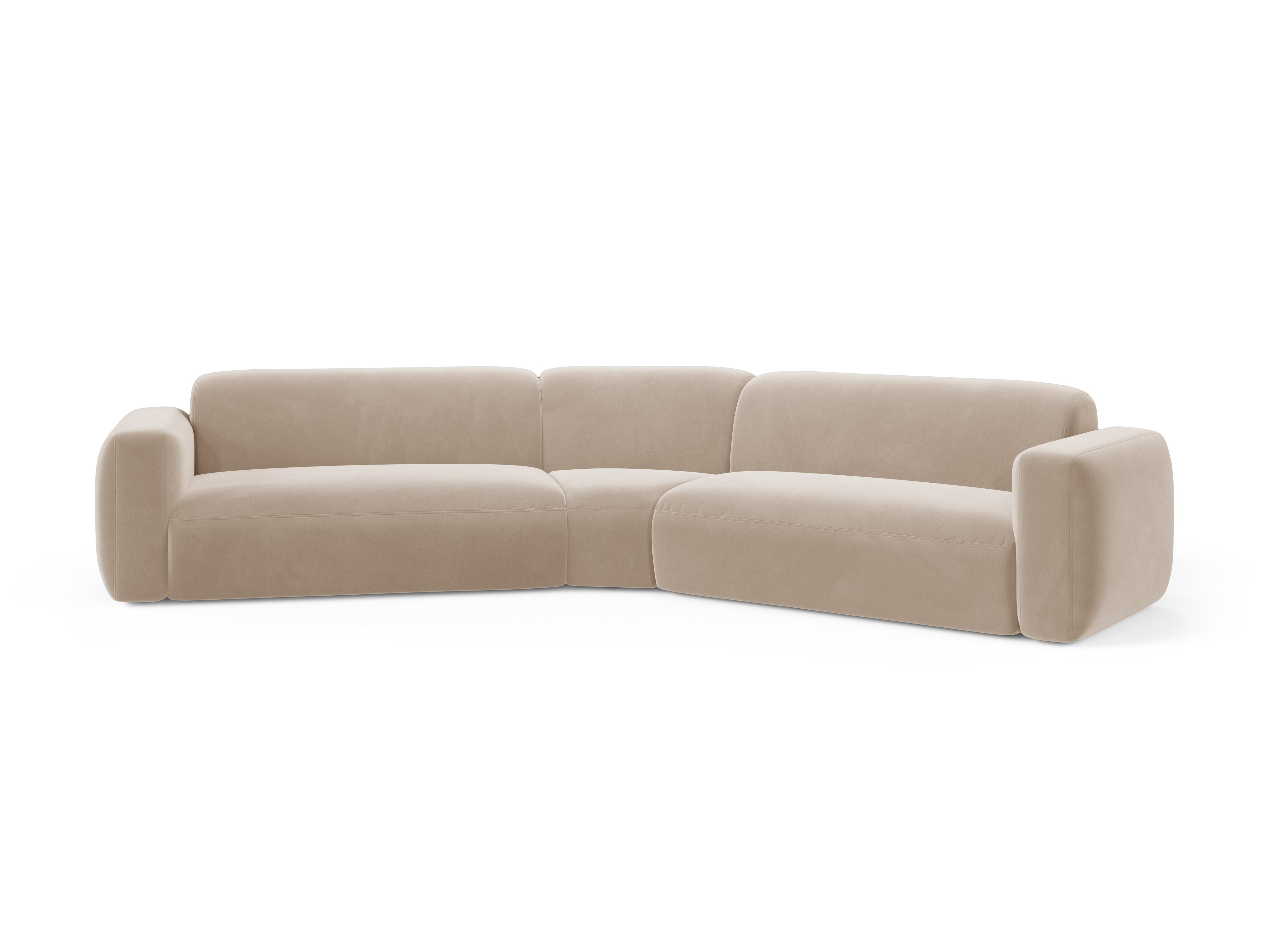 Symmetrische Samt-Eckcouch STRINO beige