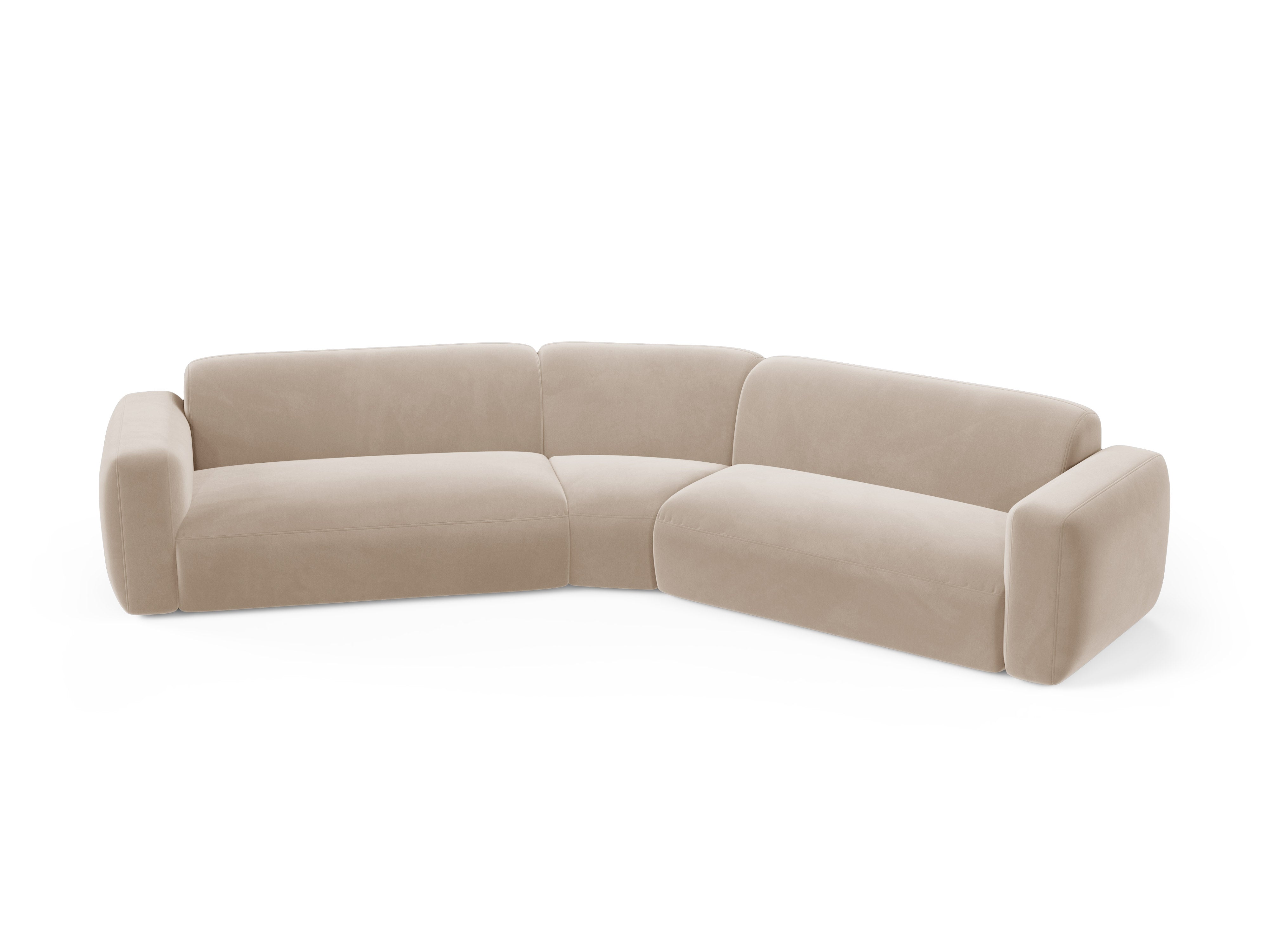 Symmetrische Samt-Eckcouch STRINO beige