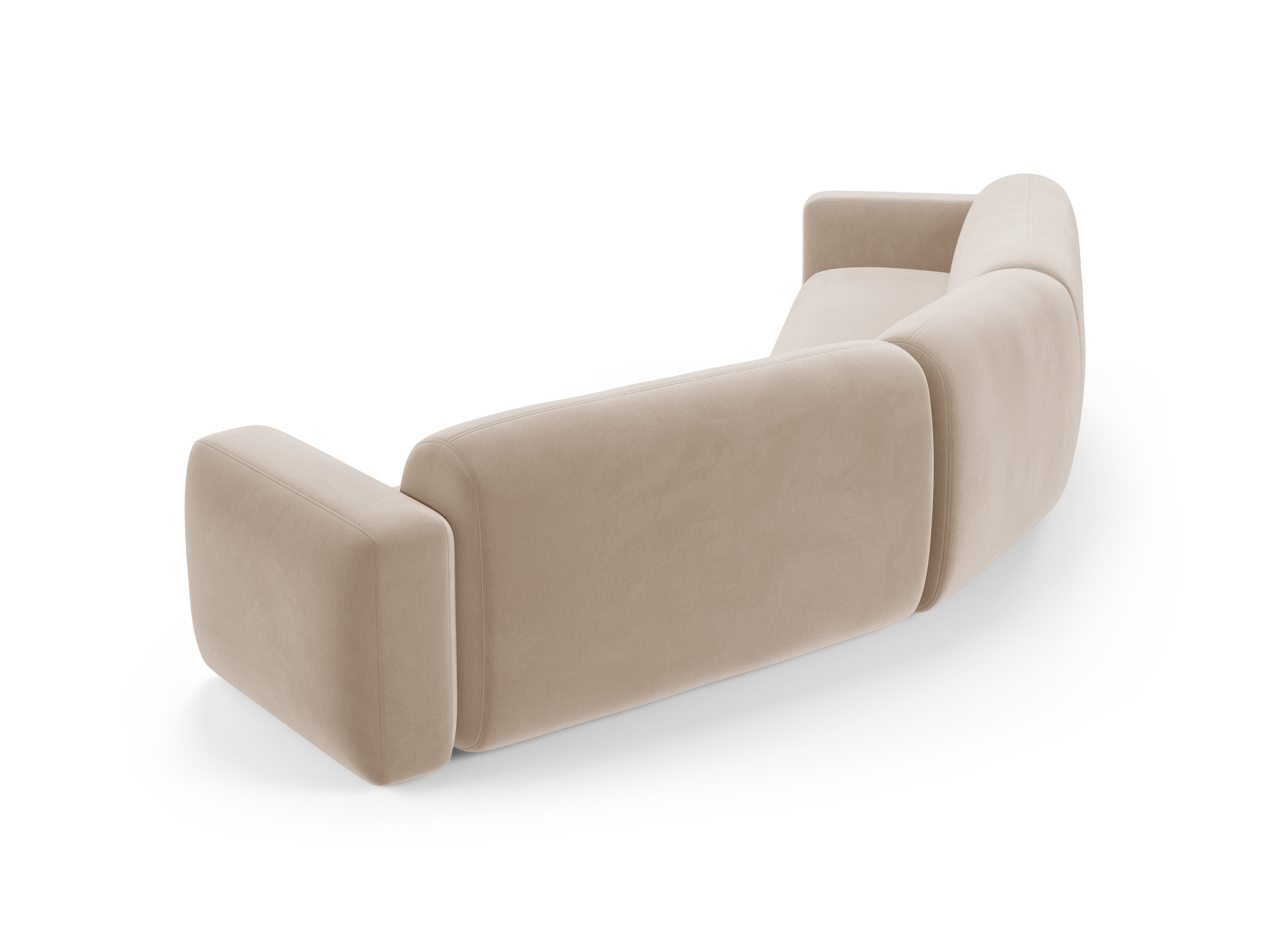 Symmetrische Samt-Eckcouch STRINO beige