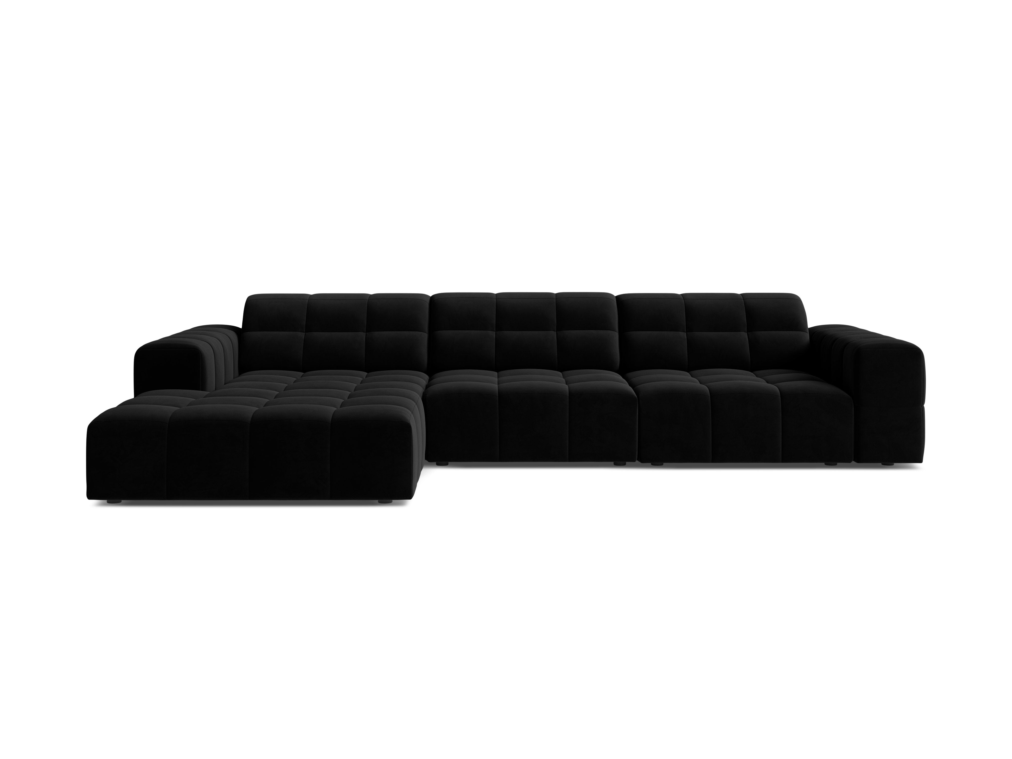 Linkshänder Samt 4-Sitzer Chicago Black