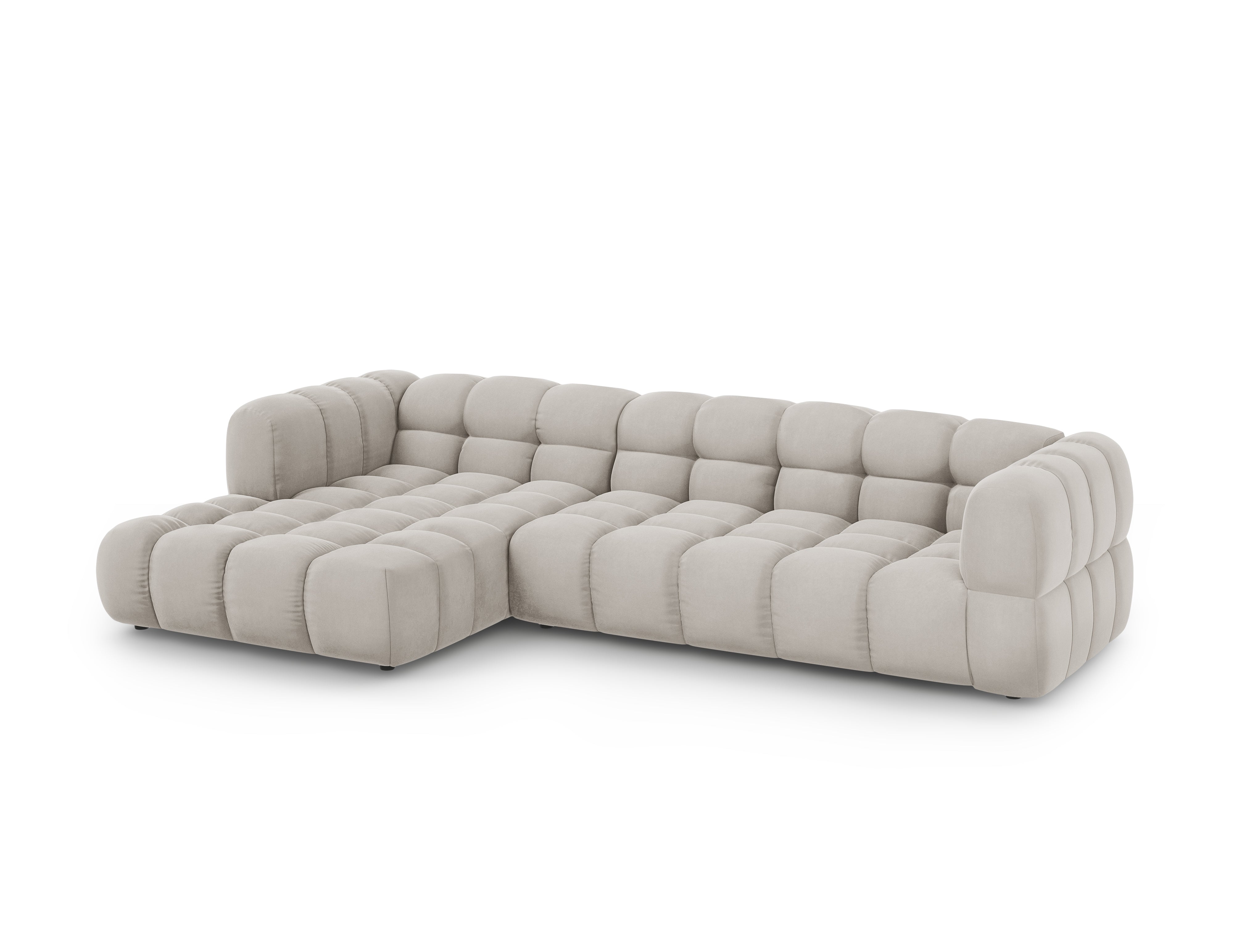 Narożnik aksamitny lewostronny 4-osobowy SKY kość słoniowa Cosmopolitan Design Eye on Design