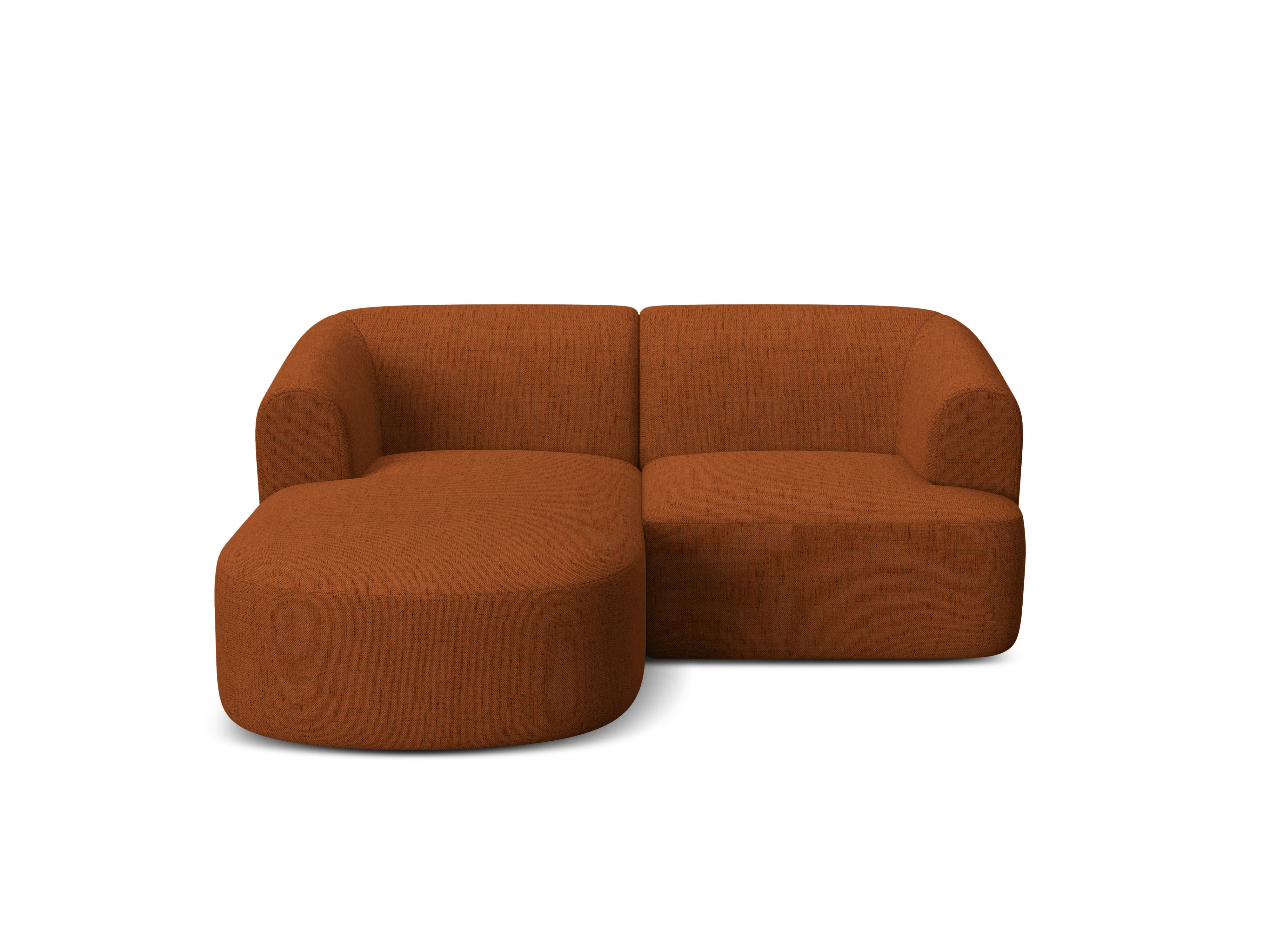 Linksseitige 3-Sitzer-Couch CAMPI ziegelrotes Chenille