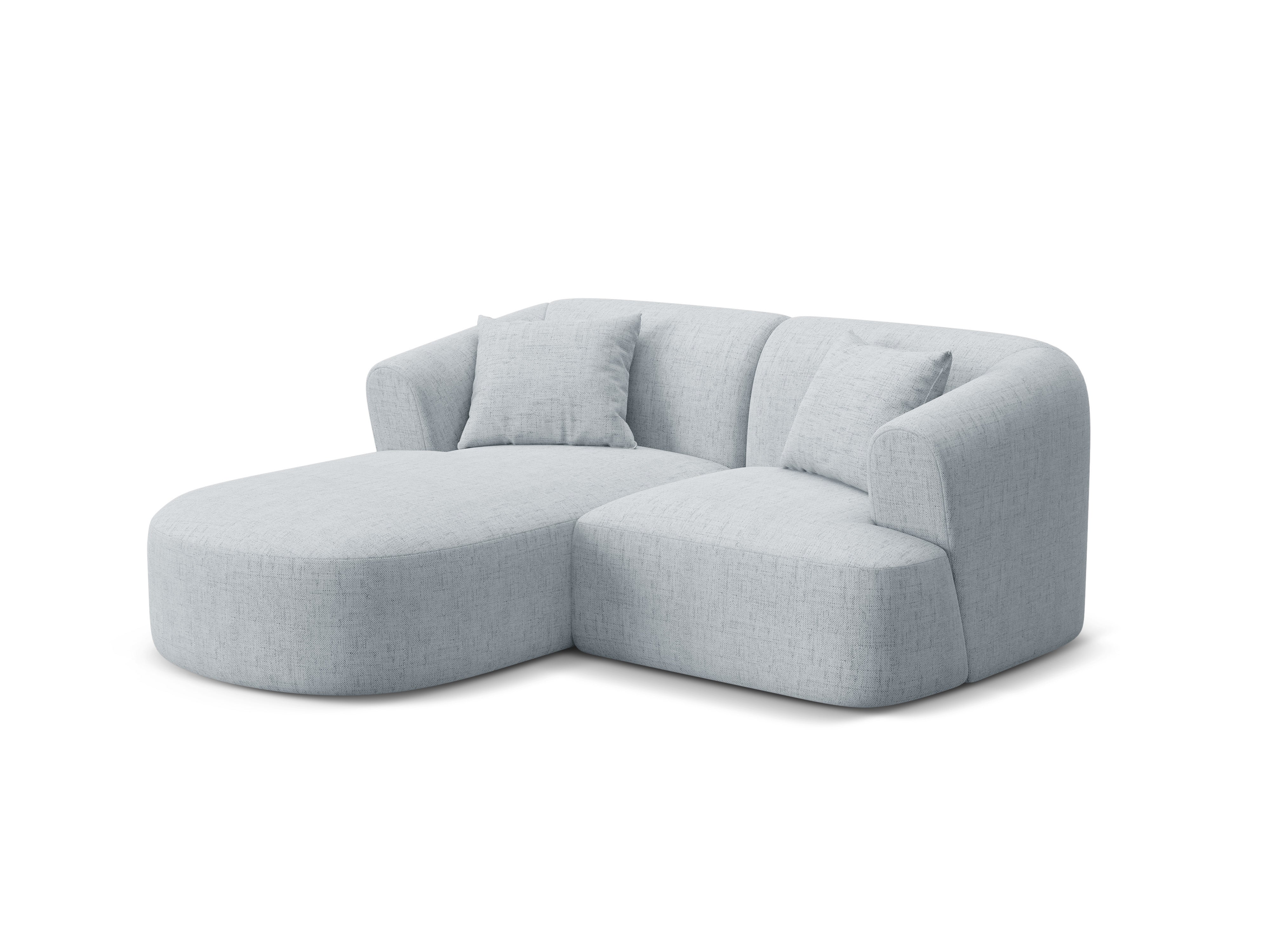 Linksseitiges 3-Sitzer-Sofa CAMPI hellgraues Chenille