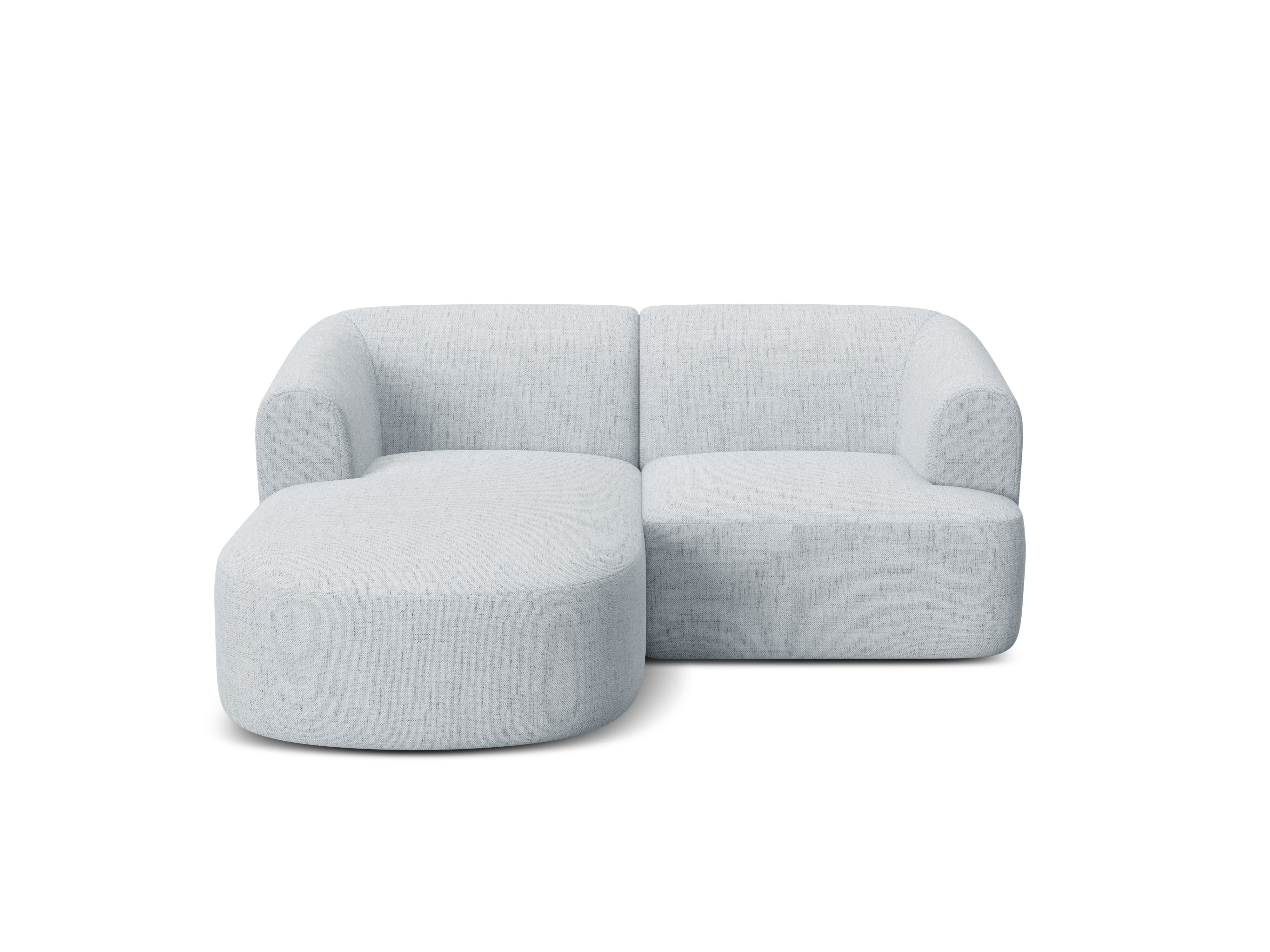 Linksseitiges 3-Sitzer-Sofa CAMPI hellgraues Chenille