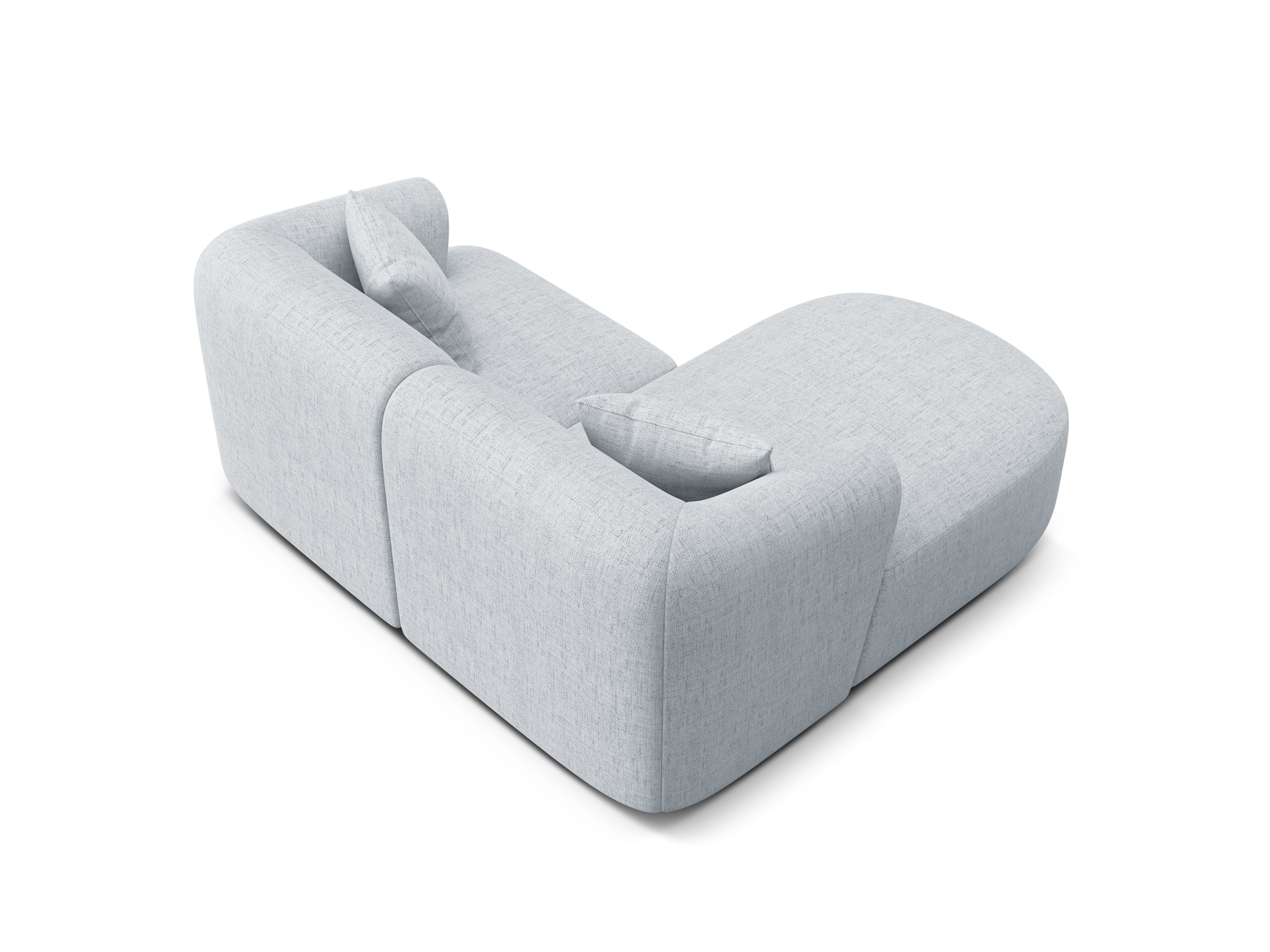 Linksseitiges 3-Sitzer-Sofa CAMPI hellgraues Chenille
