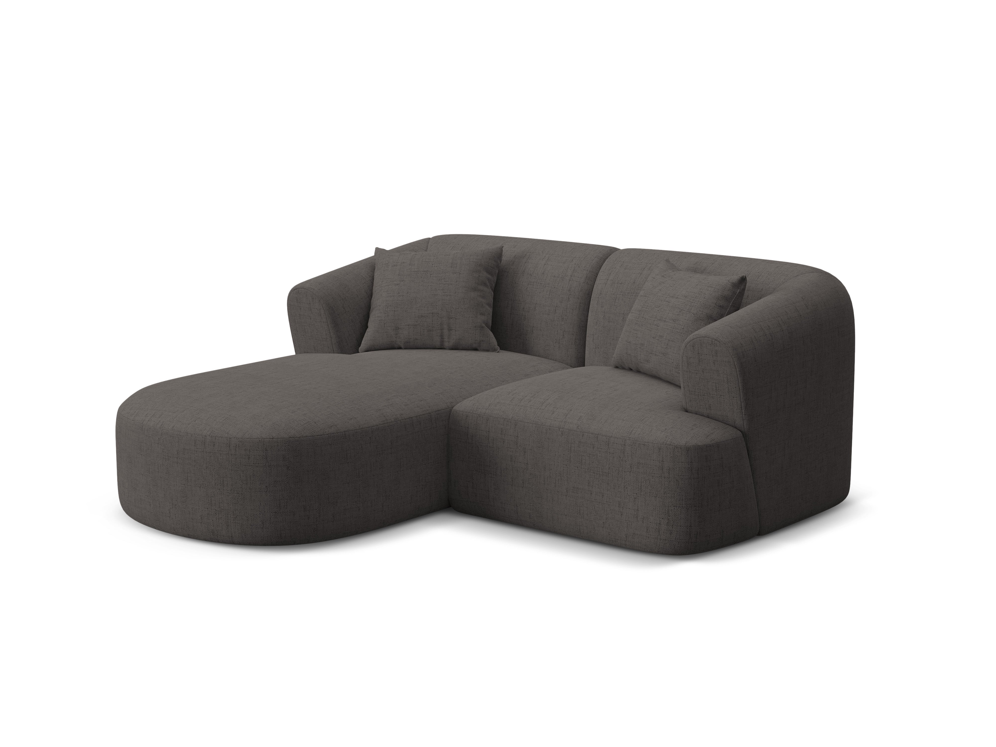 Linksseitiges 3-Sitzer-Sofa CAMPI graues Chenille