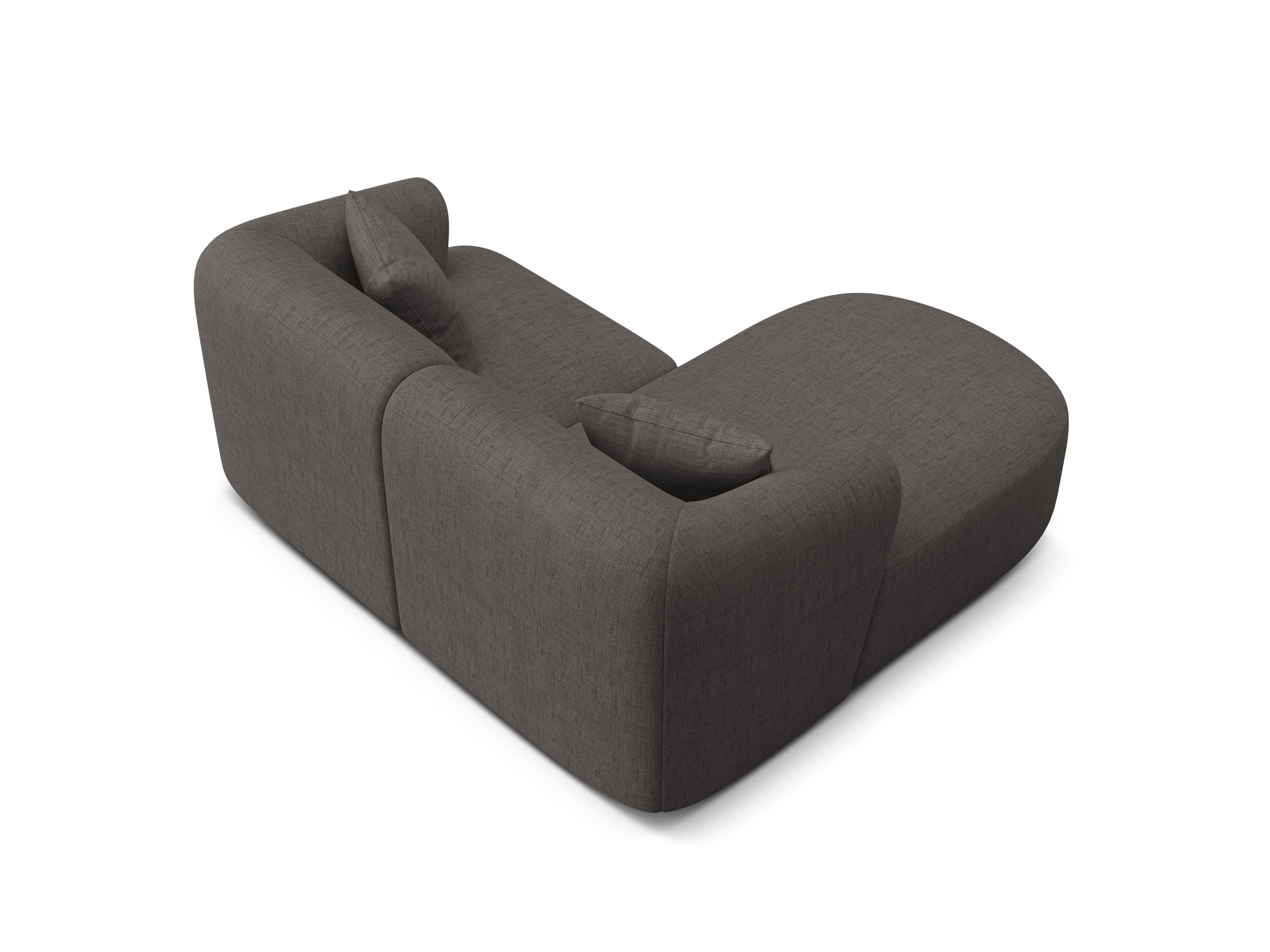 Linksseitiges 3-Sitzer-Sofa CAMPI graues Chenille