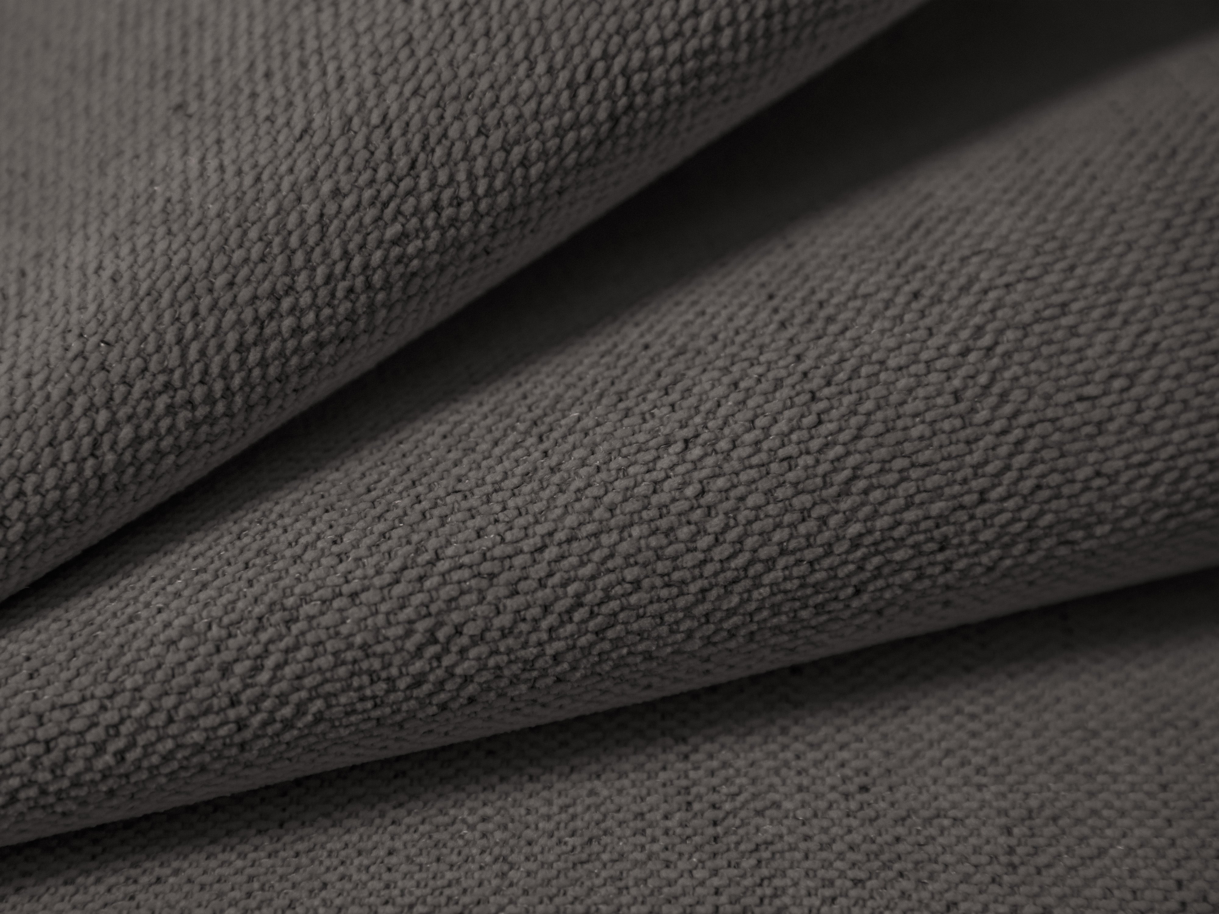 Rechtsseitige 3-Sitzer-Couch CAMPI graues Chenille