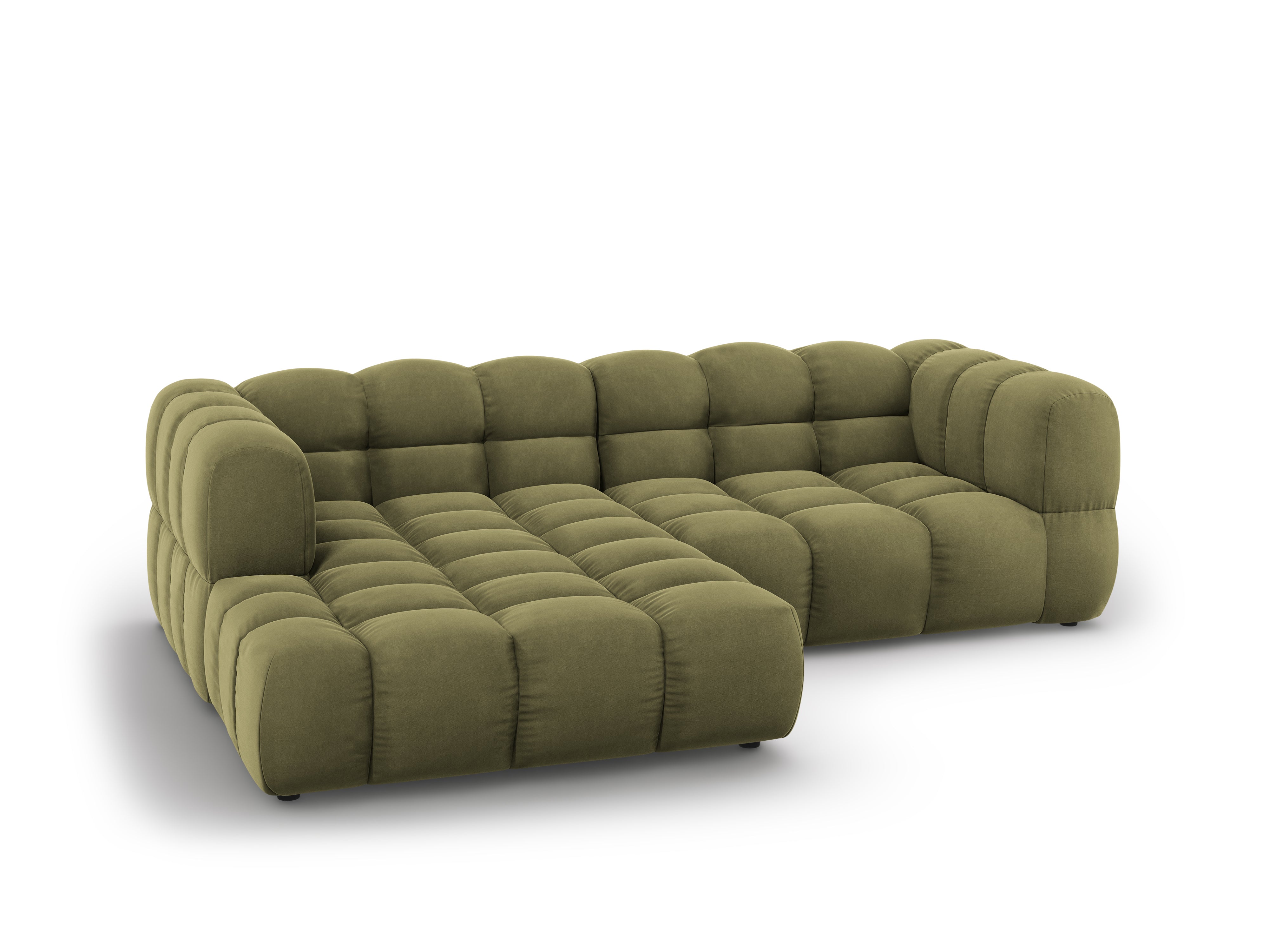Narożnik aksamitny lewostronny 3-osobowy SKY jasnozielony Cosmopolitan Design Eye on Design