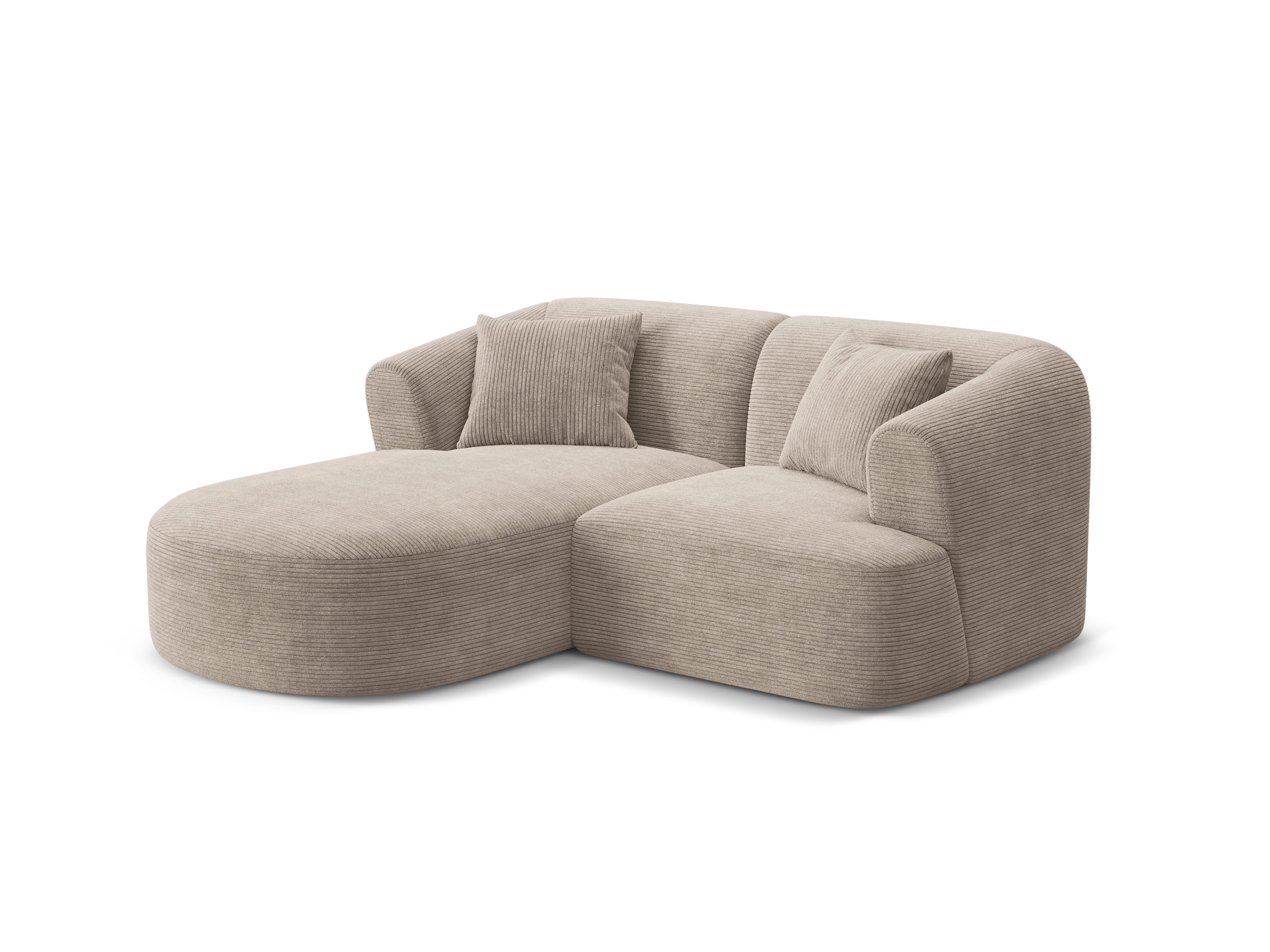 Linksseitiges 3-Sitzer-Sofa CAMPI in beigem Cordstoff