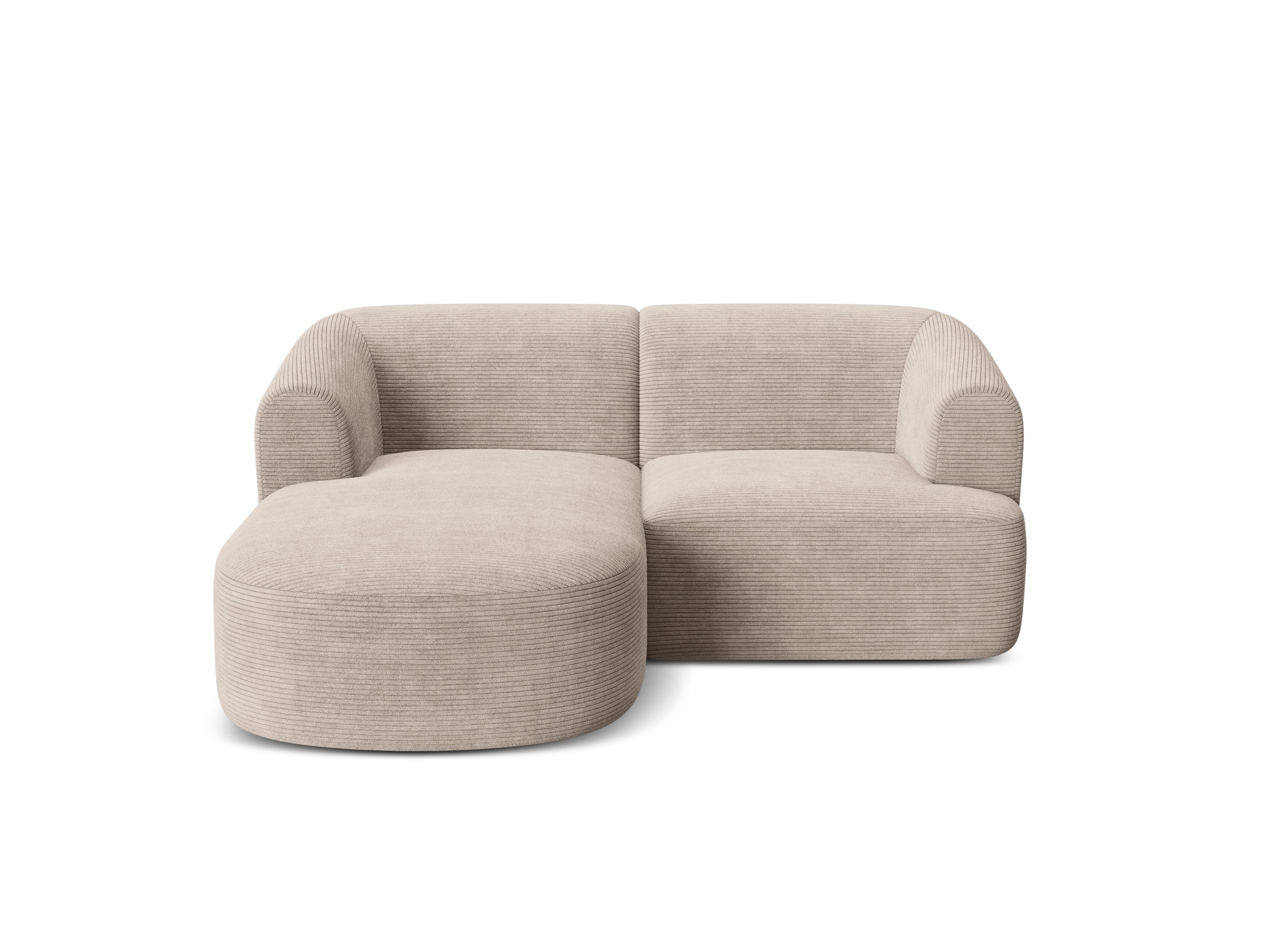 Linksseitiges 3-Sitzer-Sofa CAMPI in beigem Cordstoff