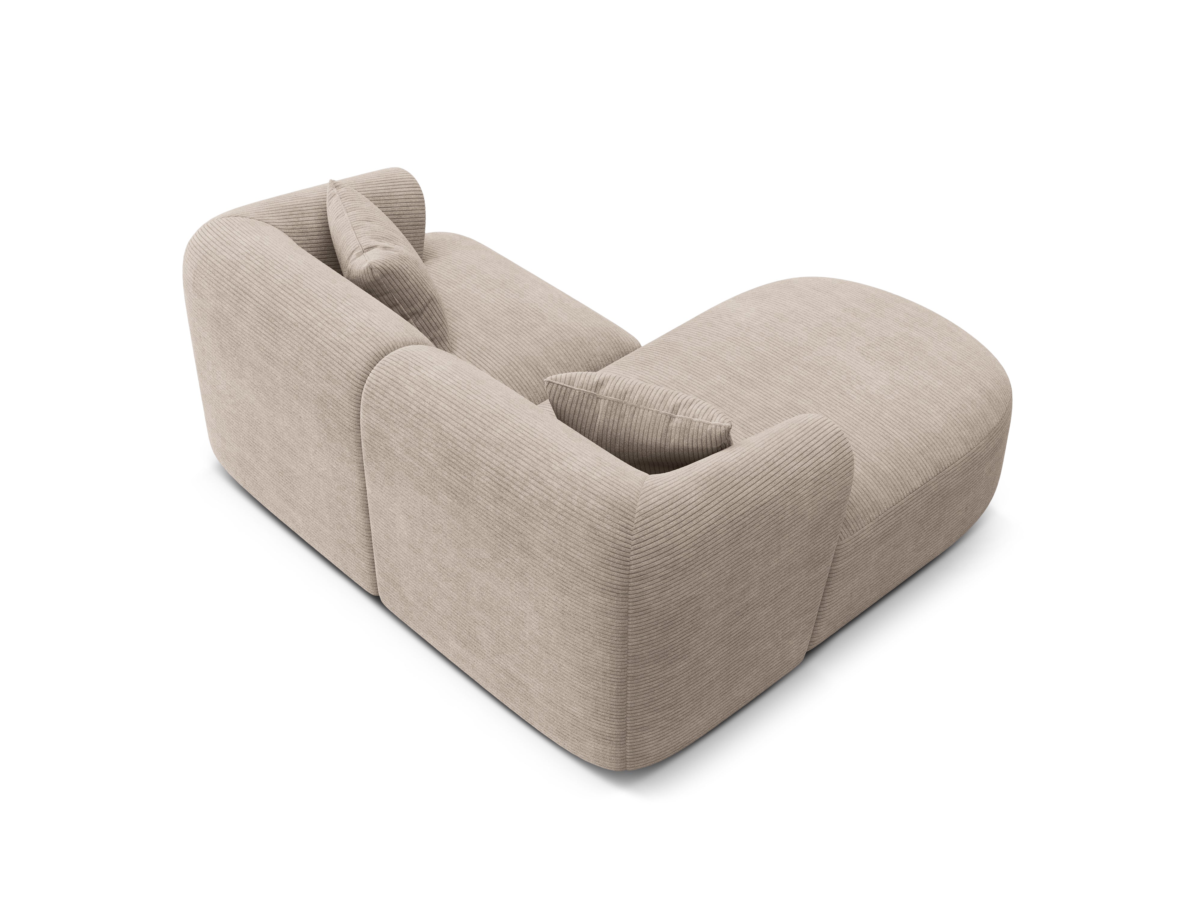 Linksseitiges 3-Sitzer-Sofa CAMPI in beigem Cordstoff