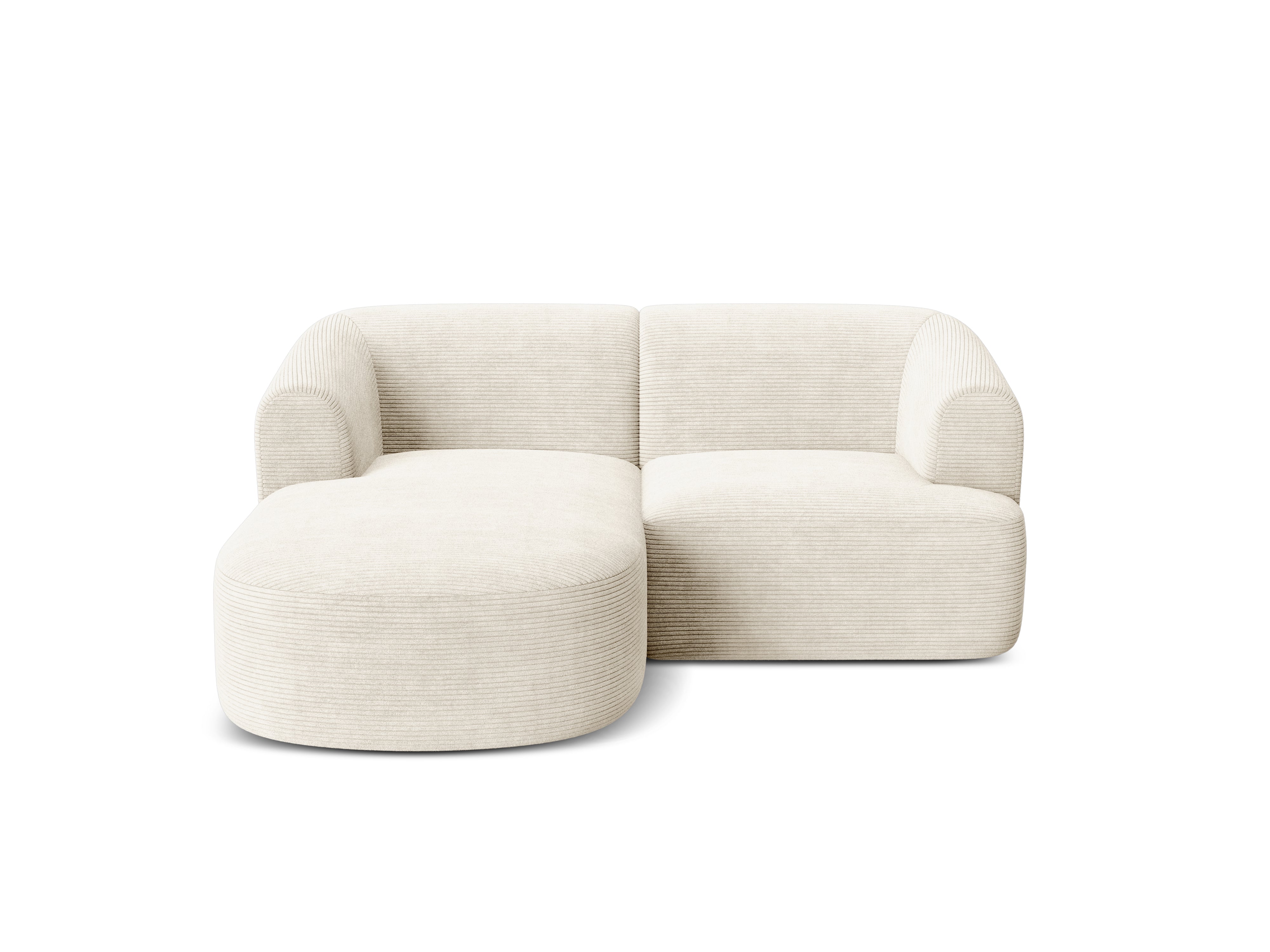 Linksseitiges 3-Sitzer-Sofa CAMPI in cremefarbener Cord-Optik