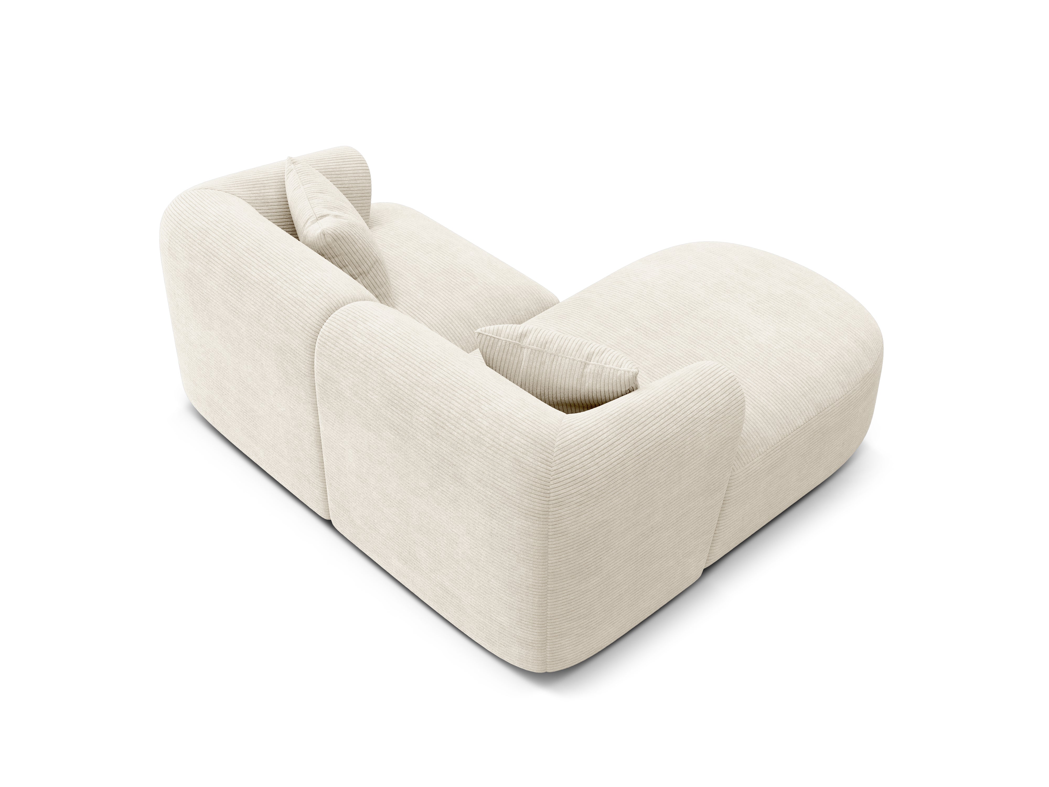 Linksseitiges 3-Sitzer-Sofa CAMPI in cremefarbener Cord-Optik
