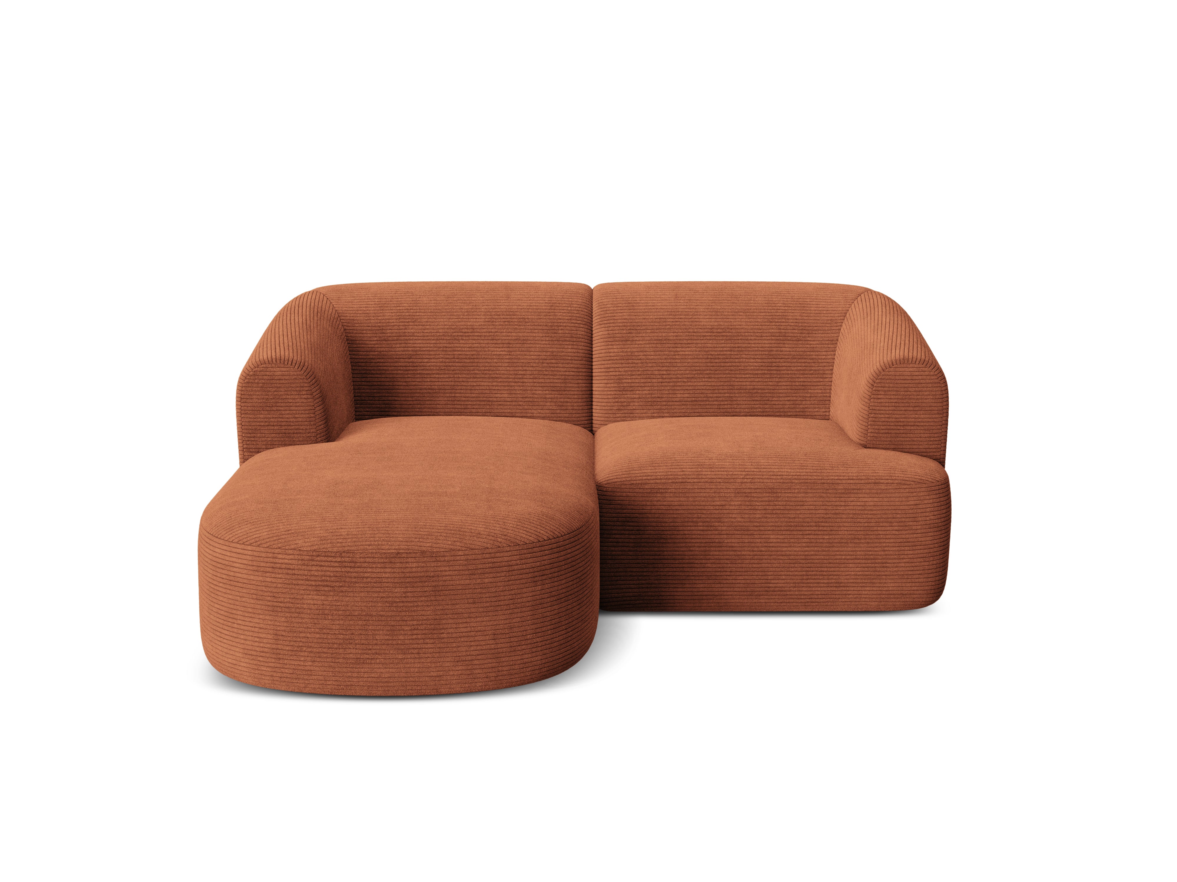 Linksseitiges 3-Sitzer-Sofa CAMPI in ziegelrotem Cord